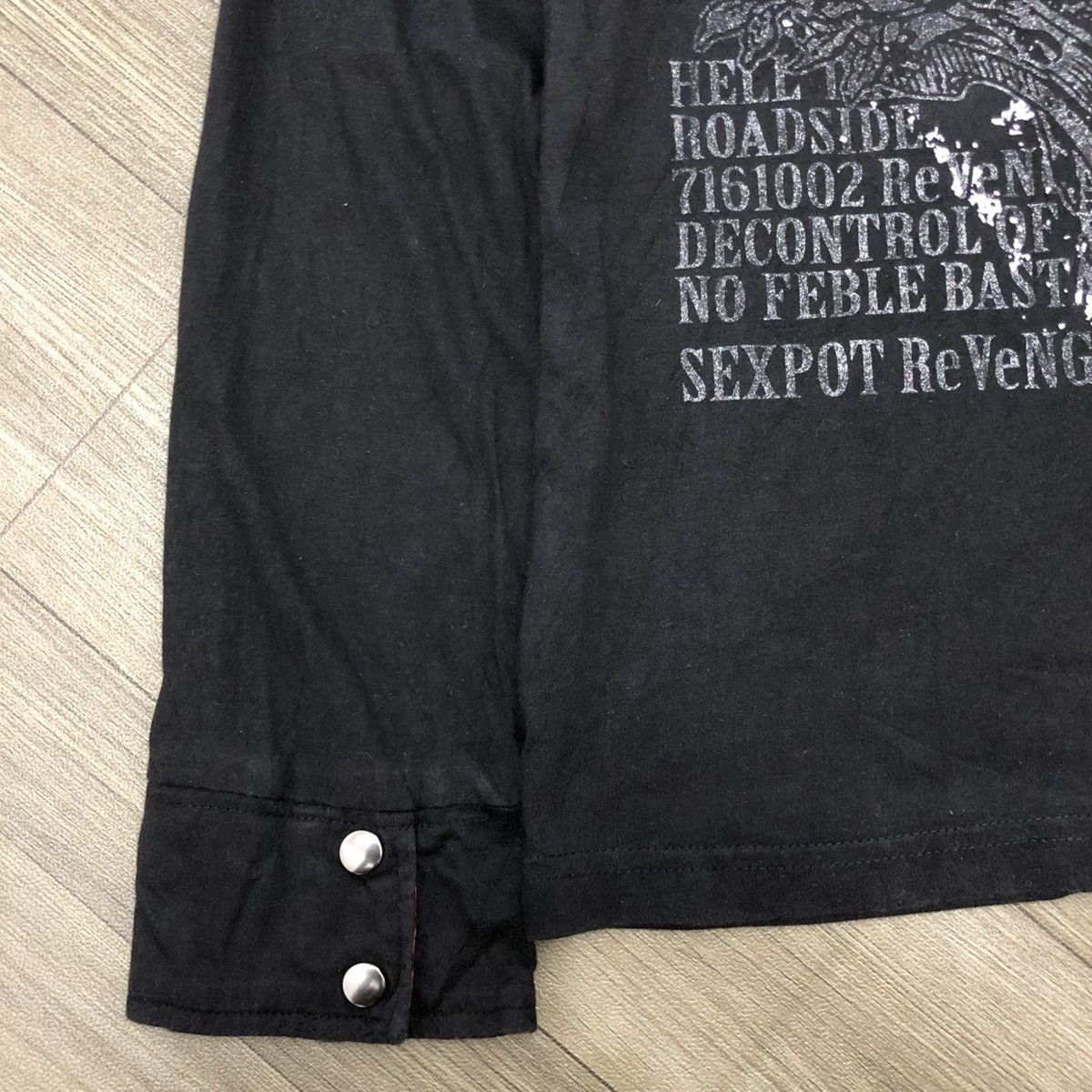 14th Addiction × If Six Was Nine × Japanese Brand 2000s Sex Pot Revenge Skulls Poem Grunge Punk Style Shirt Size S / US 4 / IT 40 - 8 Thumbnail