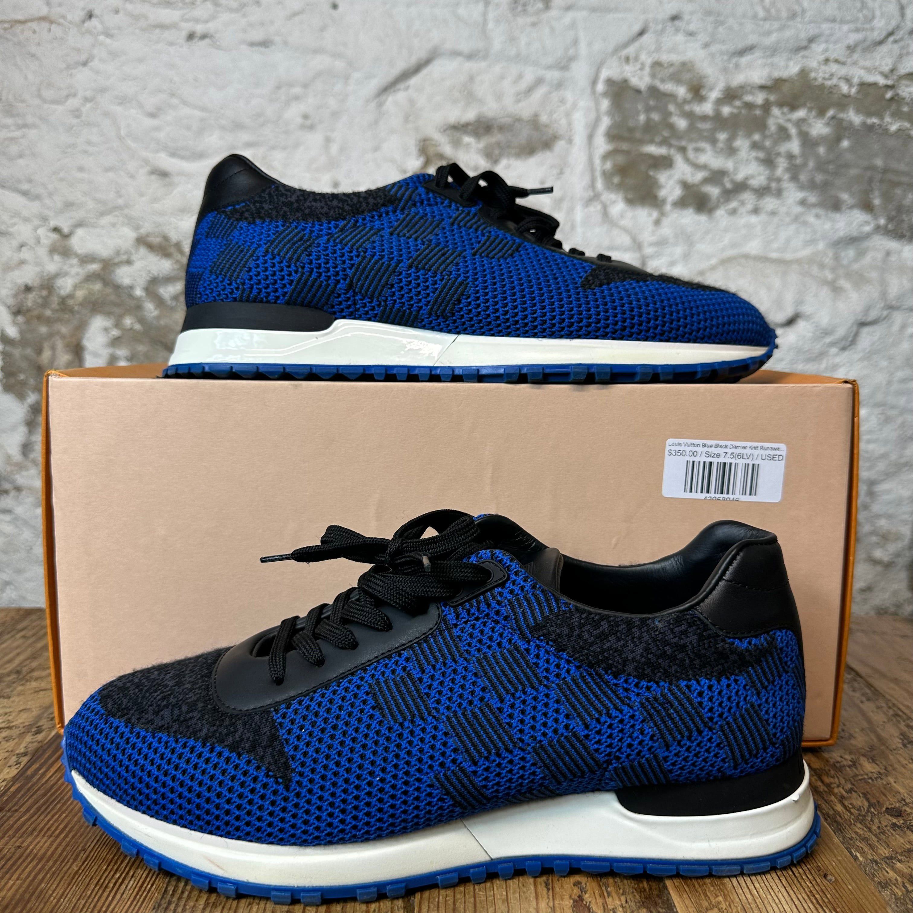 Louis Vuitton Louis Vuitton Blue Black Damier Runaway Sneaker Sz 7.5 (6LV) Size US 7.5 / EU 40-41 - 1 Thumbnail