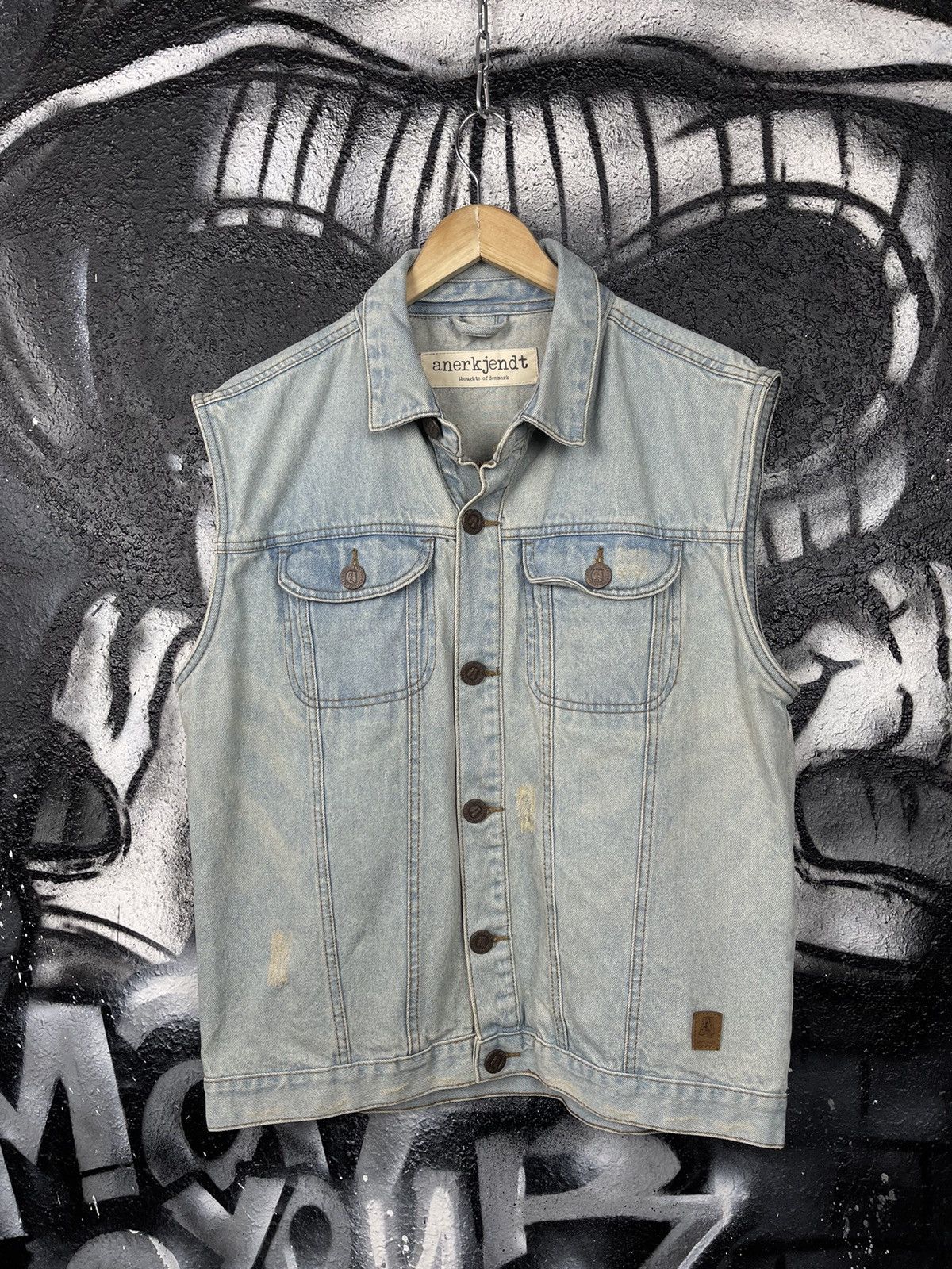 Anerkjendt Anerkjendt Though Of Denmar Blue Denim Jeans Vest Size L Size US M / EU 48-50 / 2 - 3 Thumbnail