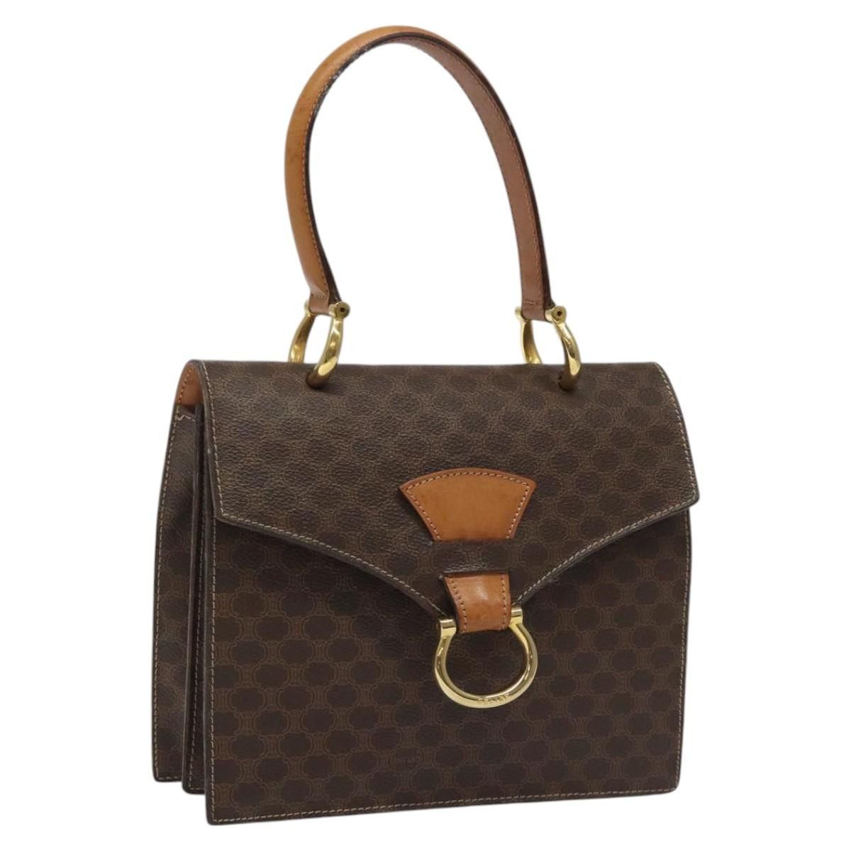 Celine CELINE Macadam Canvas Hand Bag Pvc Leather Brown Gold Size ONE SIZE - 1 Thumbnail