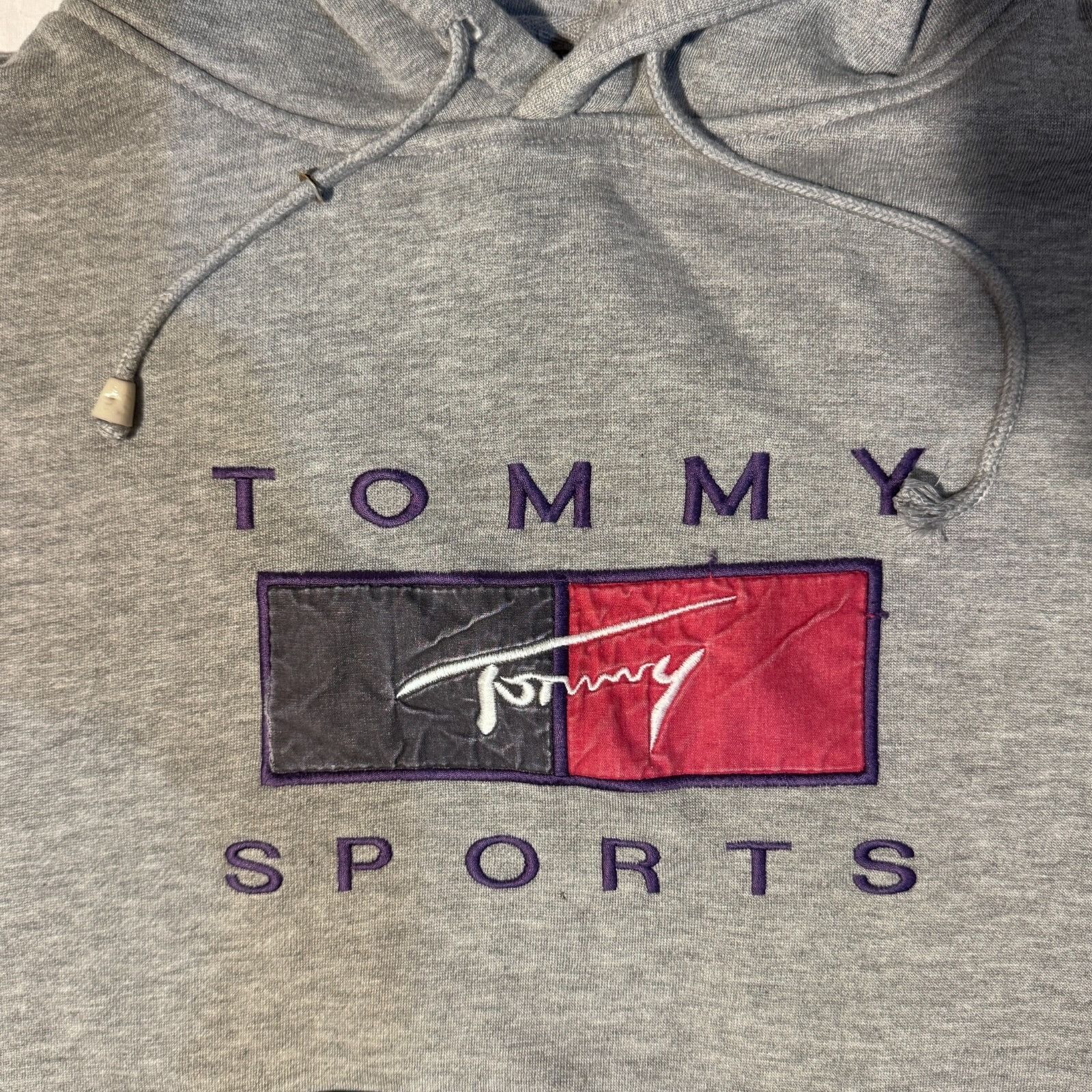 Tommy Hilfiger Vintage 90s Tommy Hilfiger Sports Gray Oversized Y2K Hoodie Size US M / EU 48-50 / 2 - 2 Thumbnail