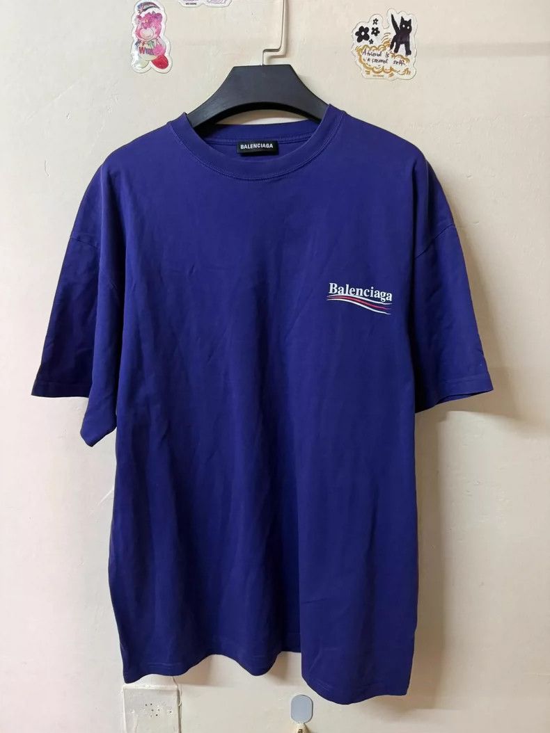 Balenciaga Balenciaga Dark blue cola print short sleeves 2505-Nextarro Size US M / EU 48-50 / 2 - 1 Thumbnail