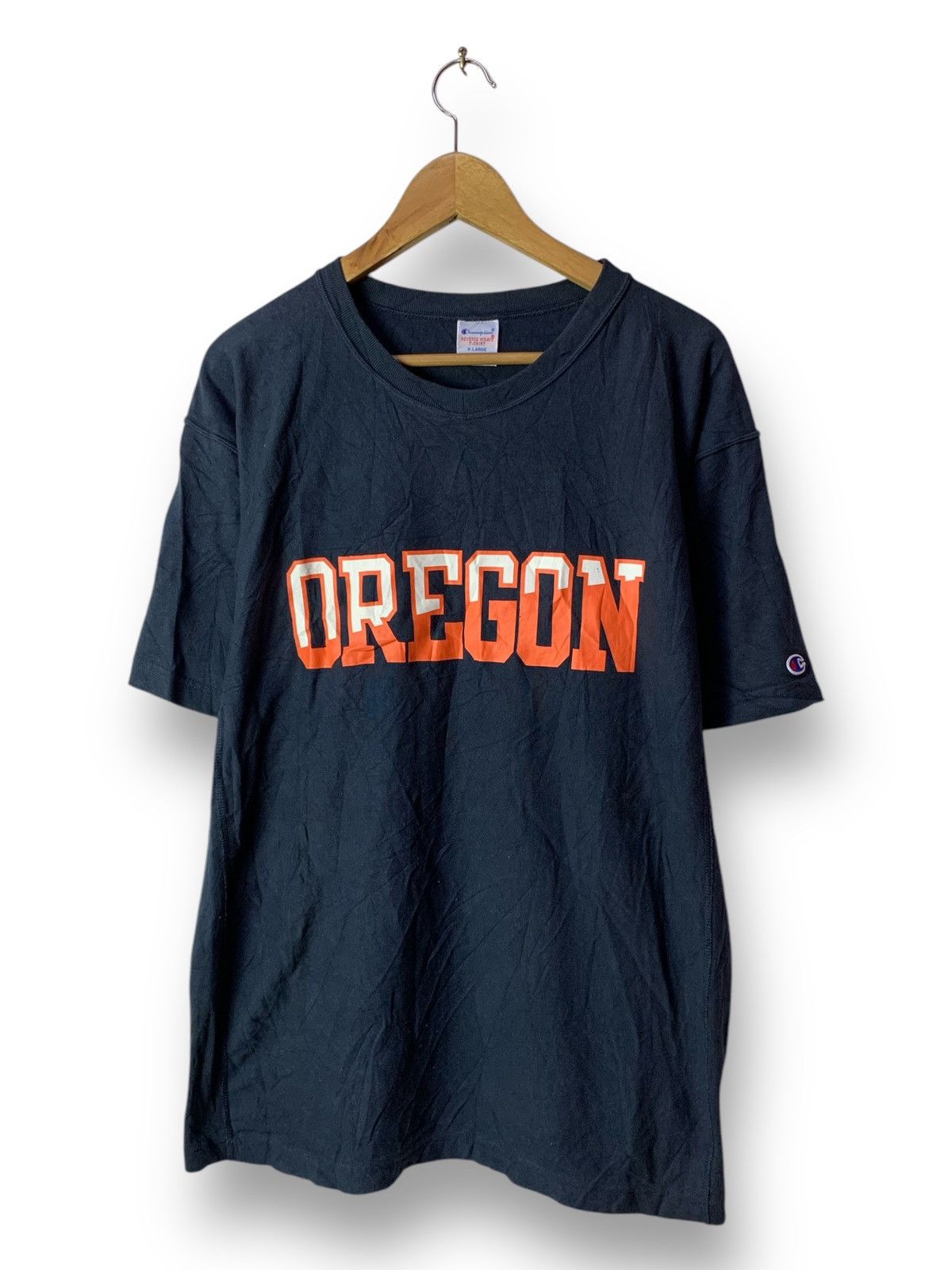 Champion × Vintage 🔥Champion Oregon Spellout Reverse Weave Tee Size US XL / EU 56 / 4 - 1 Thumbnail