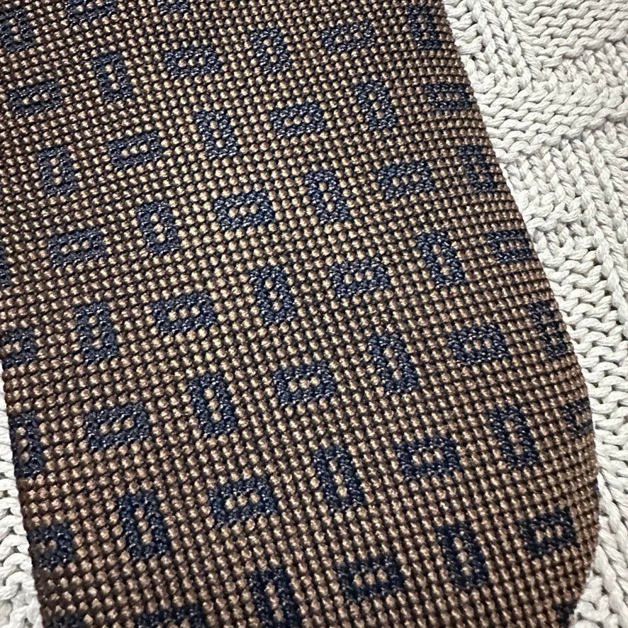Ermenegildo Zegna Ermenegildo Zegna bronze geometric print textured silk tie Size ONE SIZE - 2 Thumbnail