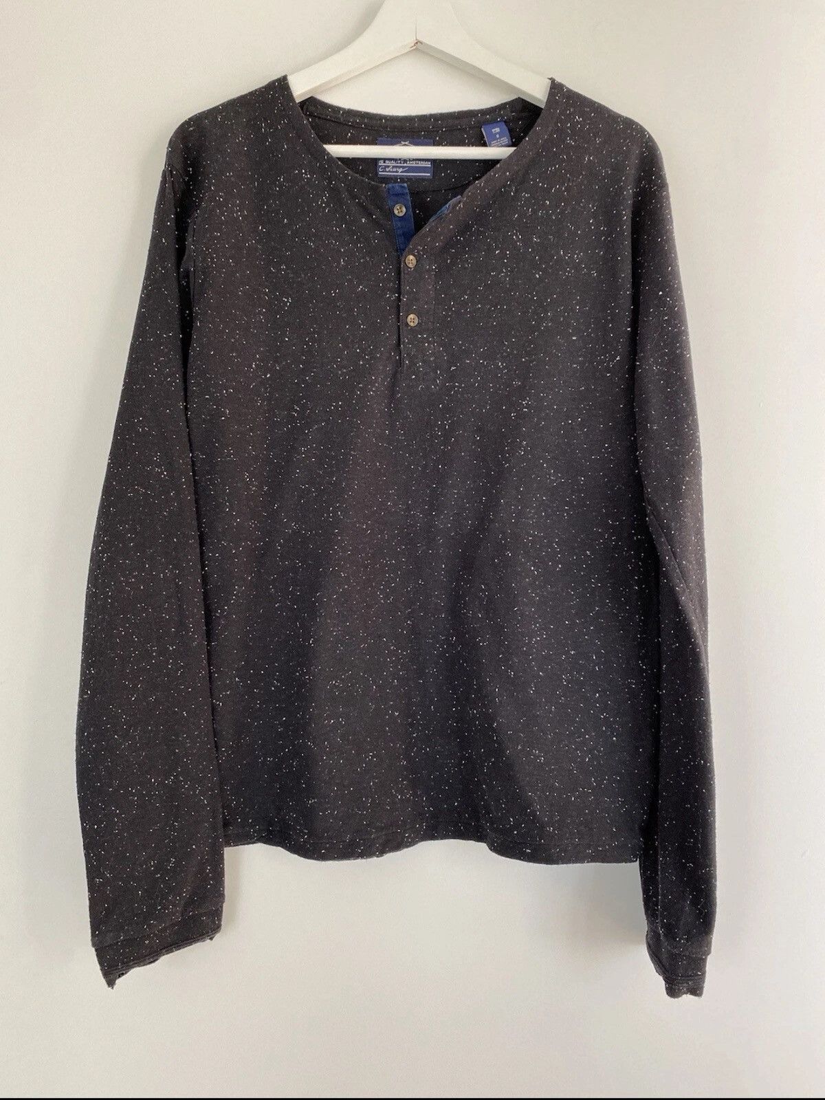 Scotch & Soda Black speckled Henley Size US S / EU 44-46 / 1 - 1 Preview