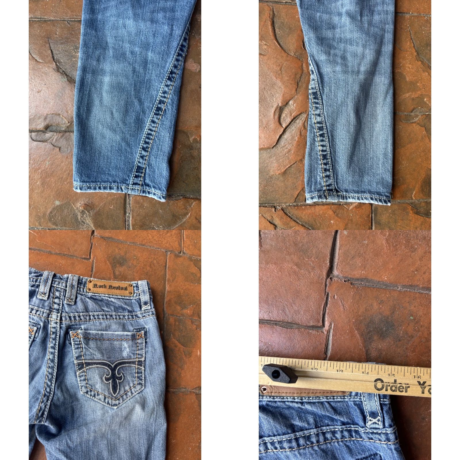 Vintage VINTAGE? (No) Rock Revival Lydia Slim Boyfriend Jeans Women’s 27x24 Distressed Blue Cotton Rock Distressed Jeans Womens 27 Rock Theme 90s? Not needed. Size 27" / US 4 / IT 40 - 8 Thumbnail