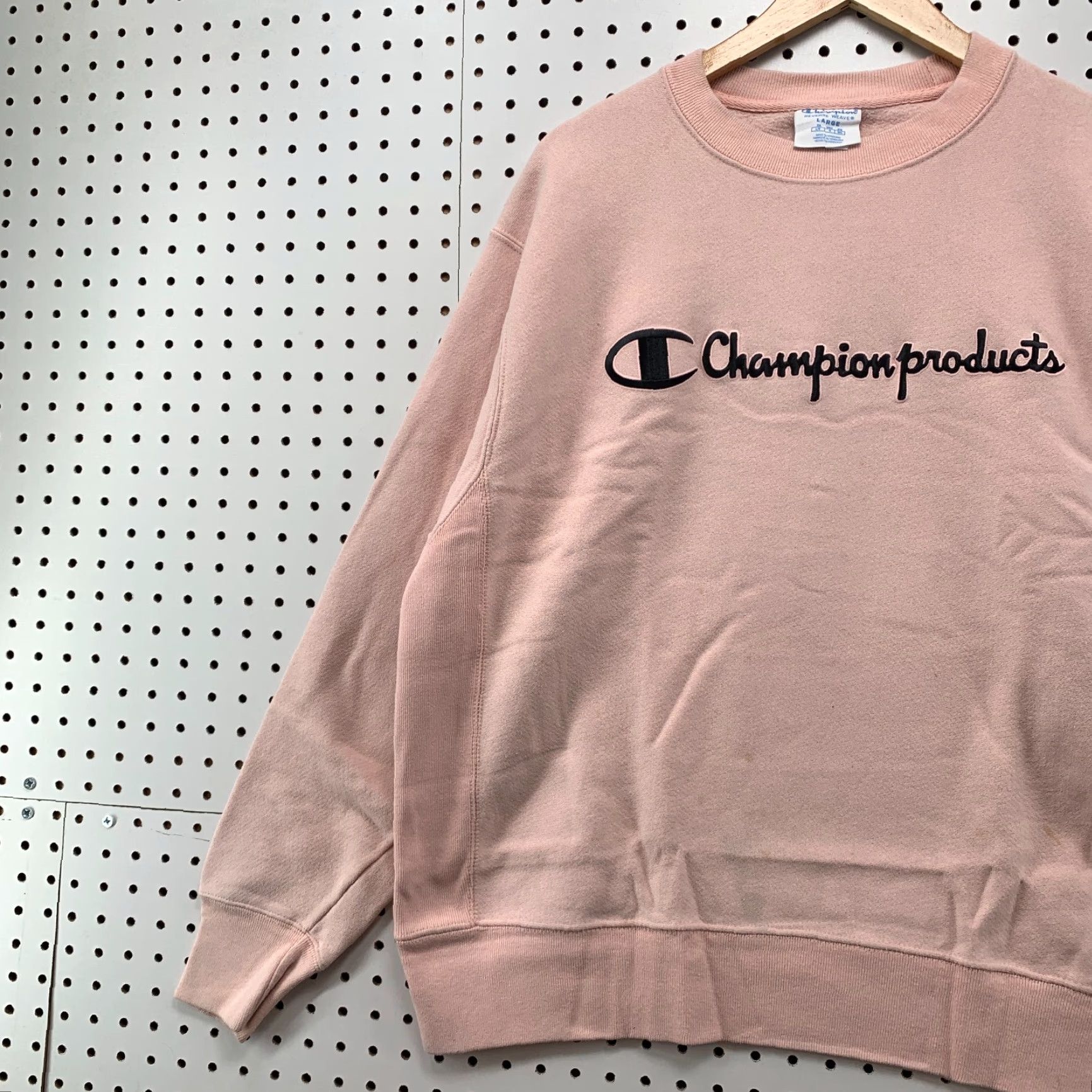 Champion Champion Sweatshirt Large Pink Reverse Weave Crewneck Spell Out Womens Size L / US 10 / IT 46 - 3 Thumbnail