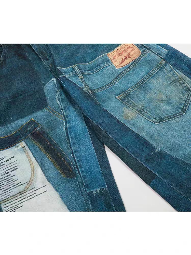 Japanese Brand × Jean High Street Vintage Patchwork Printed Machete Jeans Size US 32 / EU 48 - 5 Thumbnail