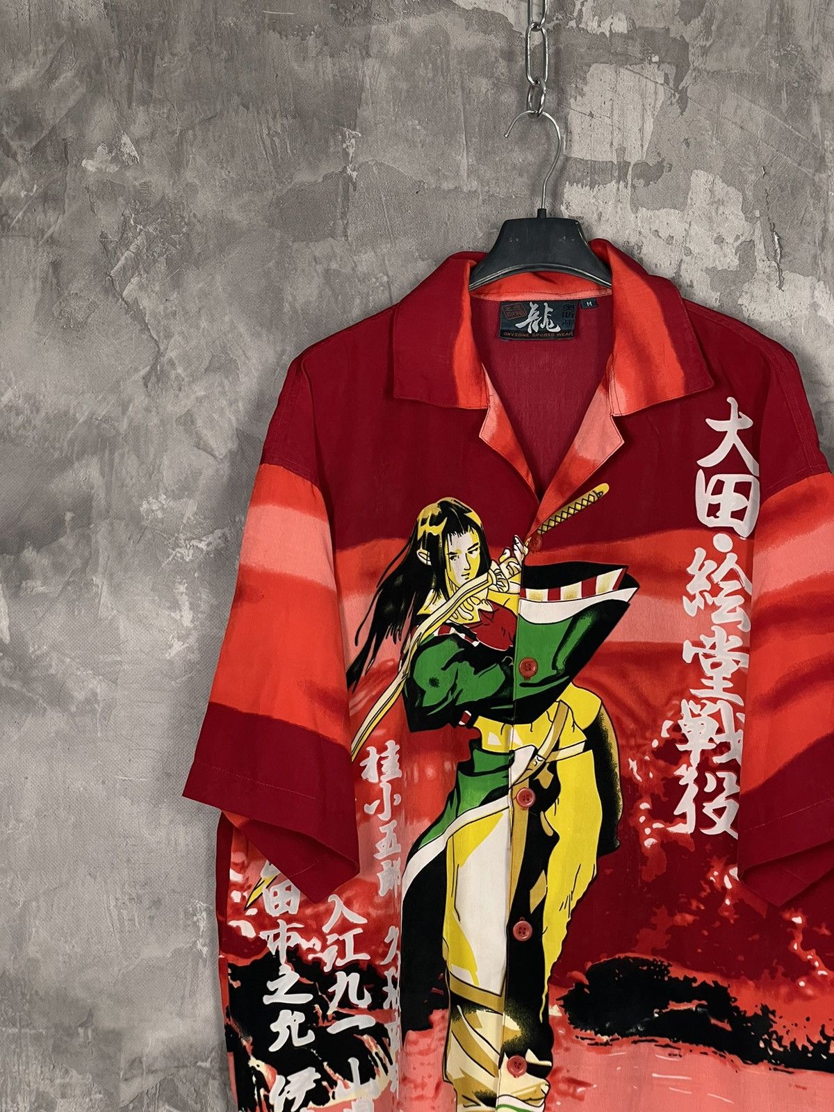 Japanese Brand × Vintage Vintage Japanese Samurai Button Up Hawaiian Shirt Size US M / EU 48-50 / 2 - 3 Thumbnail