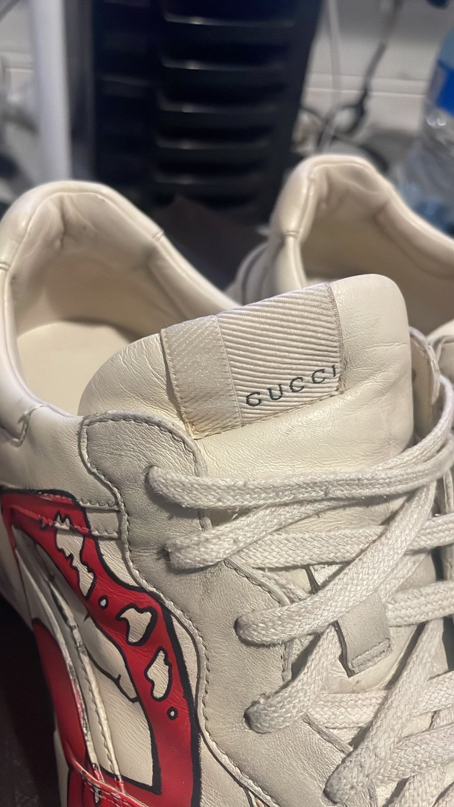Gucci Gucci Men Leather Rython Dirty Mouth Sneakers Ivory Size US 10 / EU 43 - 8 Thumbnail
