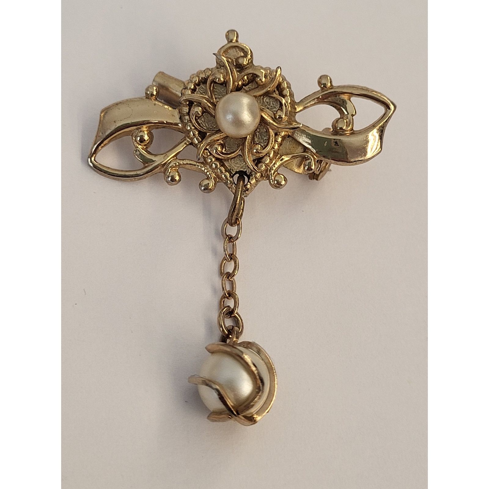& Other Stories Coro Heart Brooch w/Pearl Drop VTG Signed MCM Size ONE SIZE - 6 Thumbnail