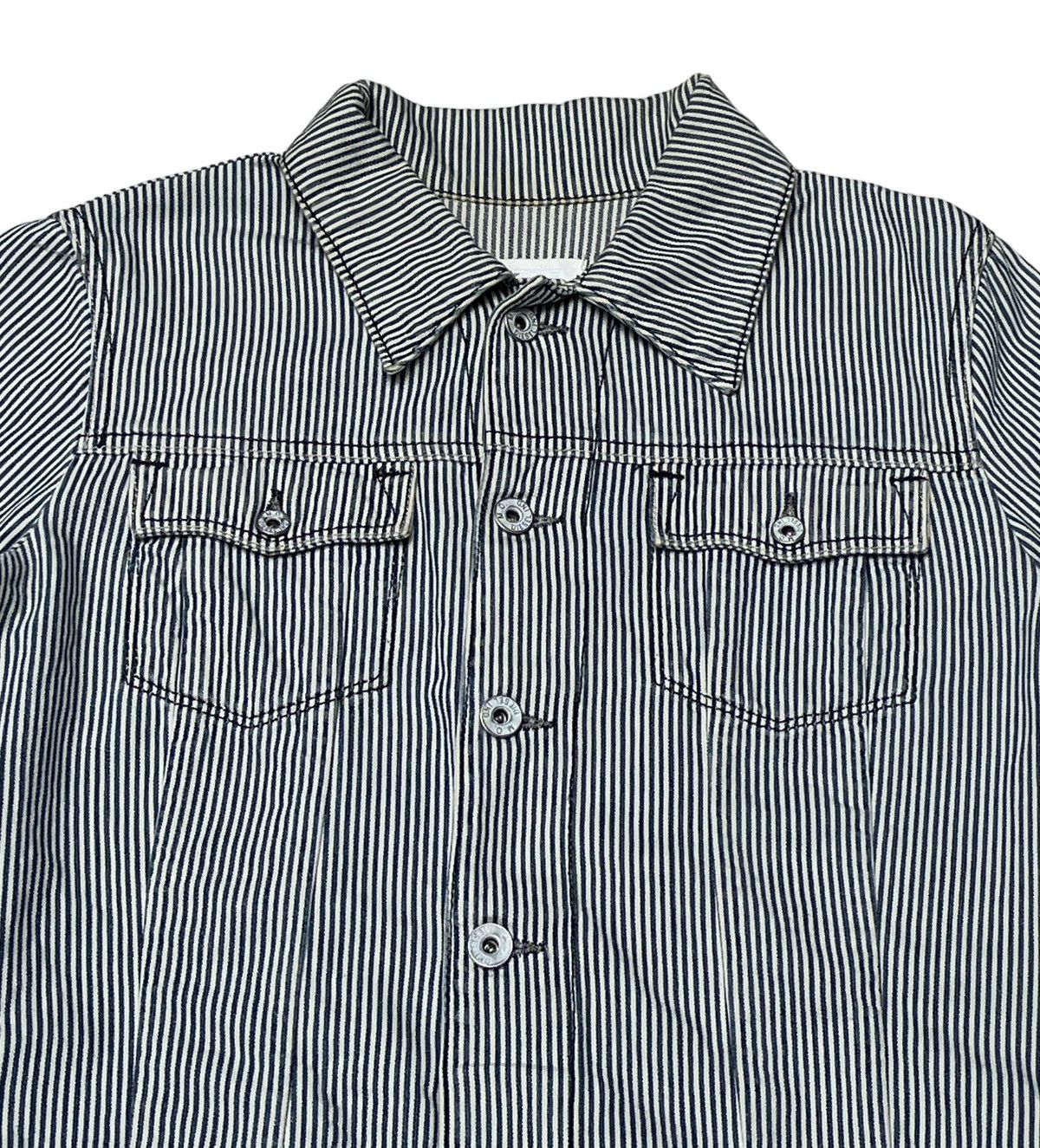 Designer × Diesel × Vintage Vintage Brand Diesel Hickory Trucker Jacket 2000s Size US L / EU 52-54 / 3 - 4 Thumbnail