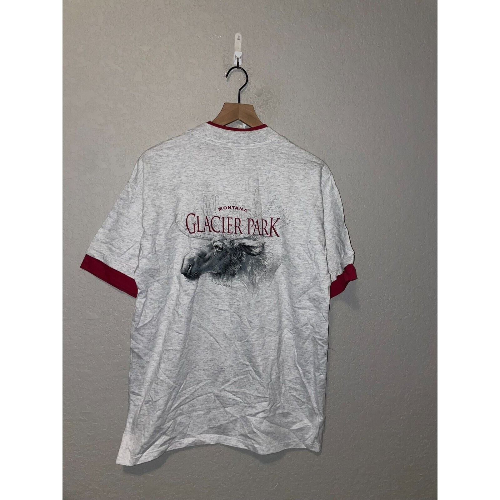 Vintage Vintage Montana Glacier Park Shirt Moose Animal Gray Tee VTG Size US L / EU 52-54 / 3 - 1 Thumbnail