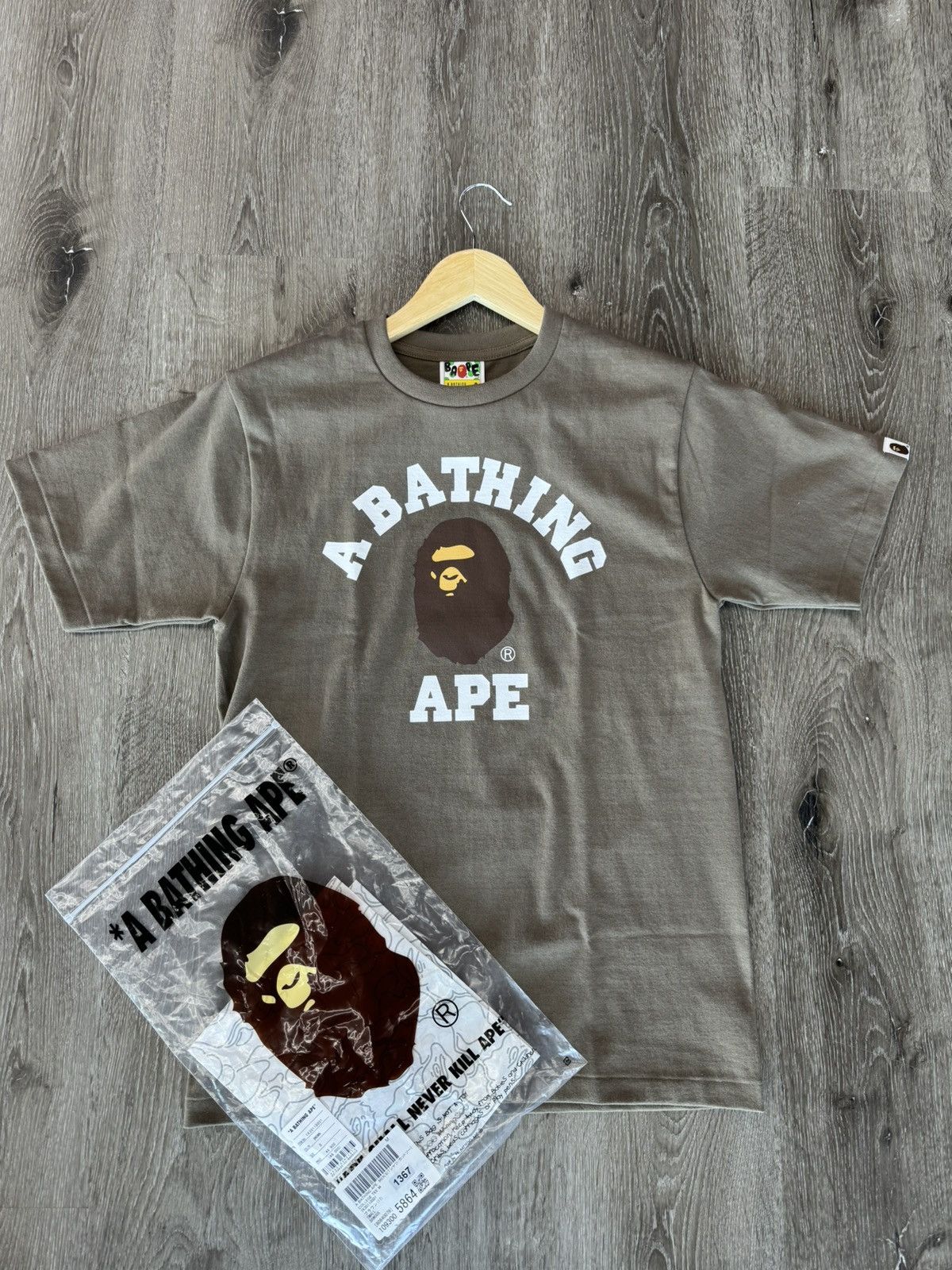 Pre-owned Bape “college” Tee (brown)