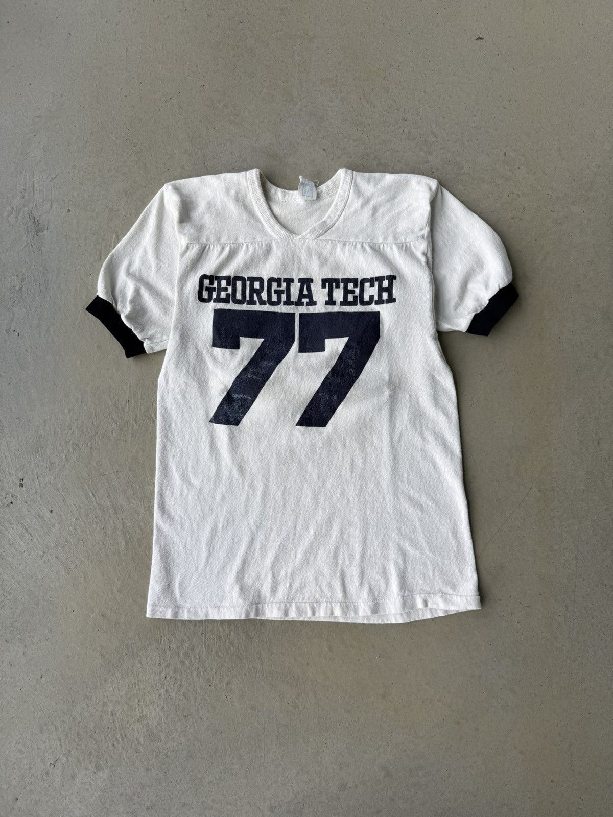 Vintage Vintage 1970s Georgia Tech Cotton Football Jersey Shirt Size US M / EU 48-50 / 2 - 1 Thumbnail