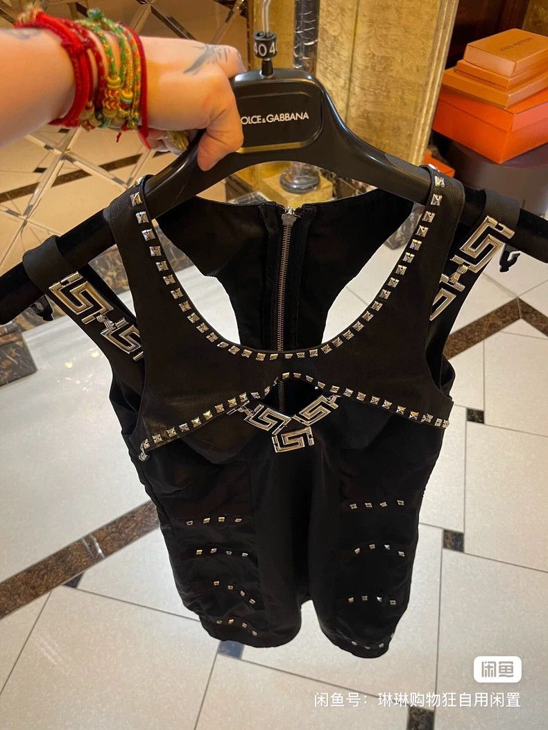 Versace Versace Fake two punk biker dresses Size M / US 6-8 / IT 42-44 - 2 Thumbnail