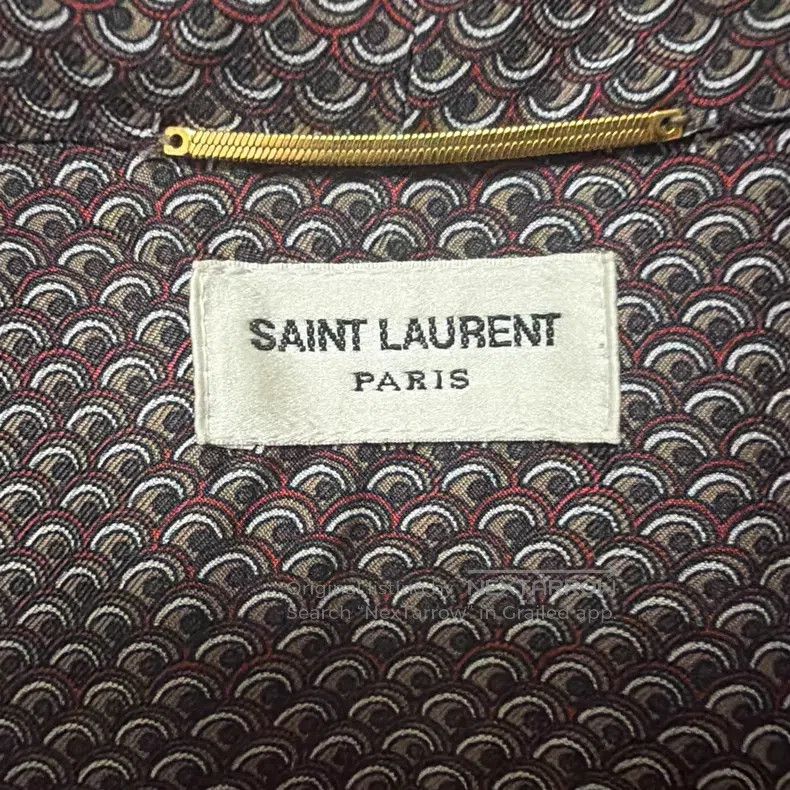 Saint Laurent Paris Saint Laurent Paris Silk Satin Geometric Pattern Ribbon Sh Size XS / US 0-2 / IT 36-38 - 2 Thumbnail