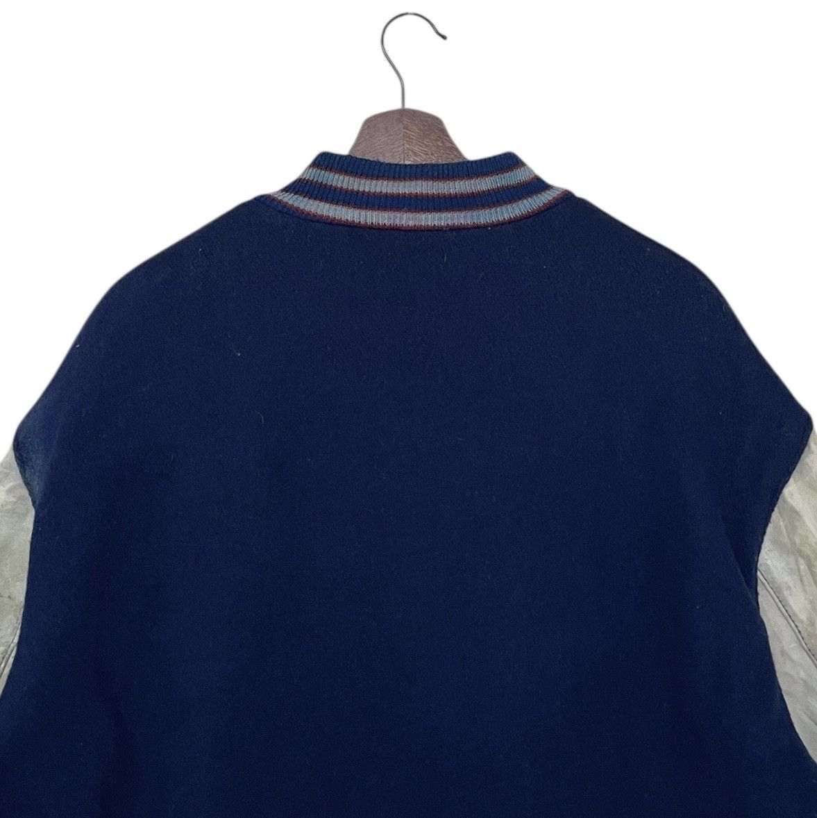 Vintage Vintage Brand De Long Leather Varsity Jacket 1990s Size US M / EU 48-50 / 2 - 8 Thumbnail