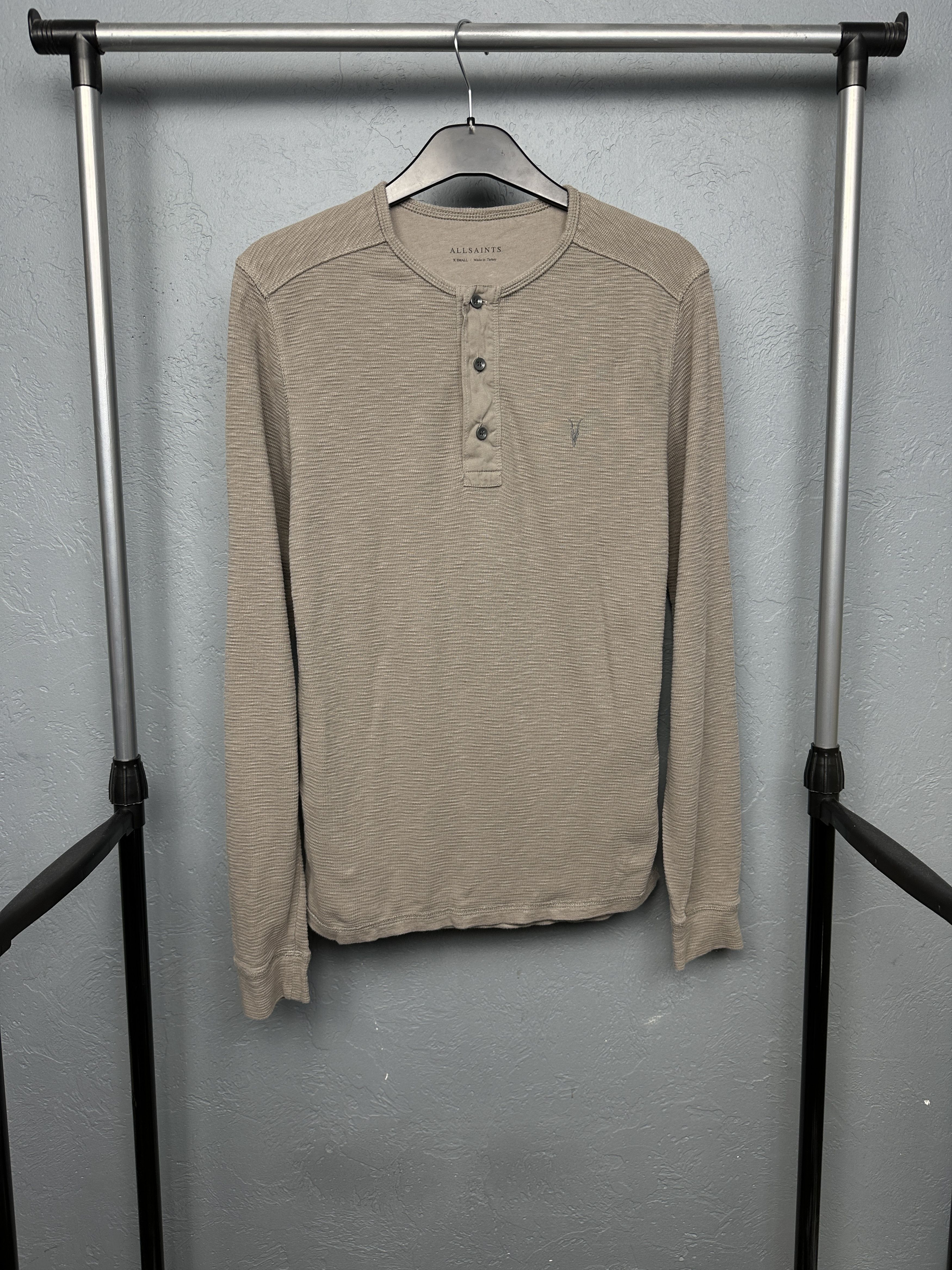 Allsaints Allsaints Mens Clash Henley Long Sleeve T-Shirt Size US XS / EU 42 / 0 - 1 Thumbnail