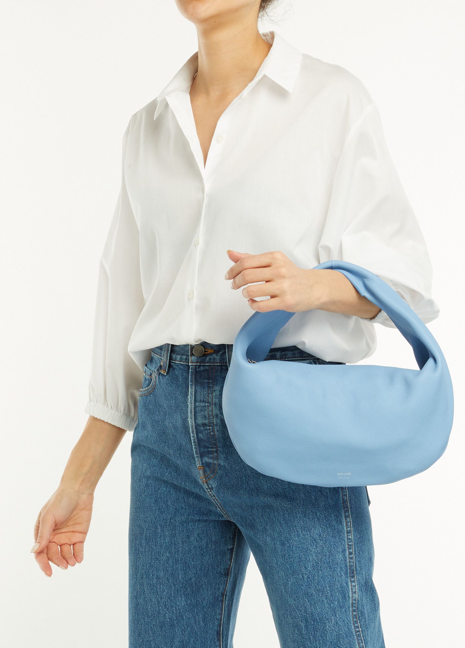 KHAITE KHAITE Olivia medium blue grained leather hobo bag Size ONE SIZE - 2 Thumbnail