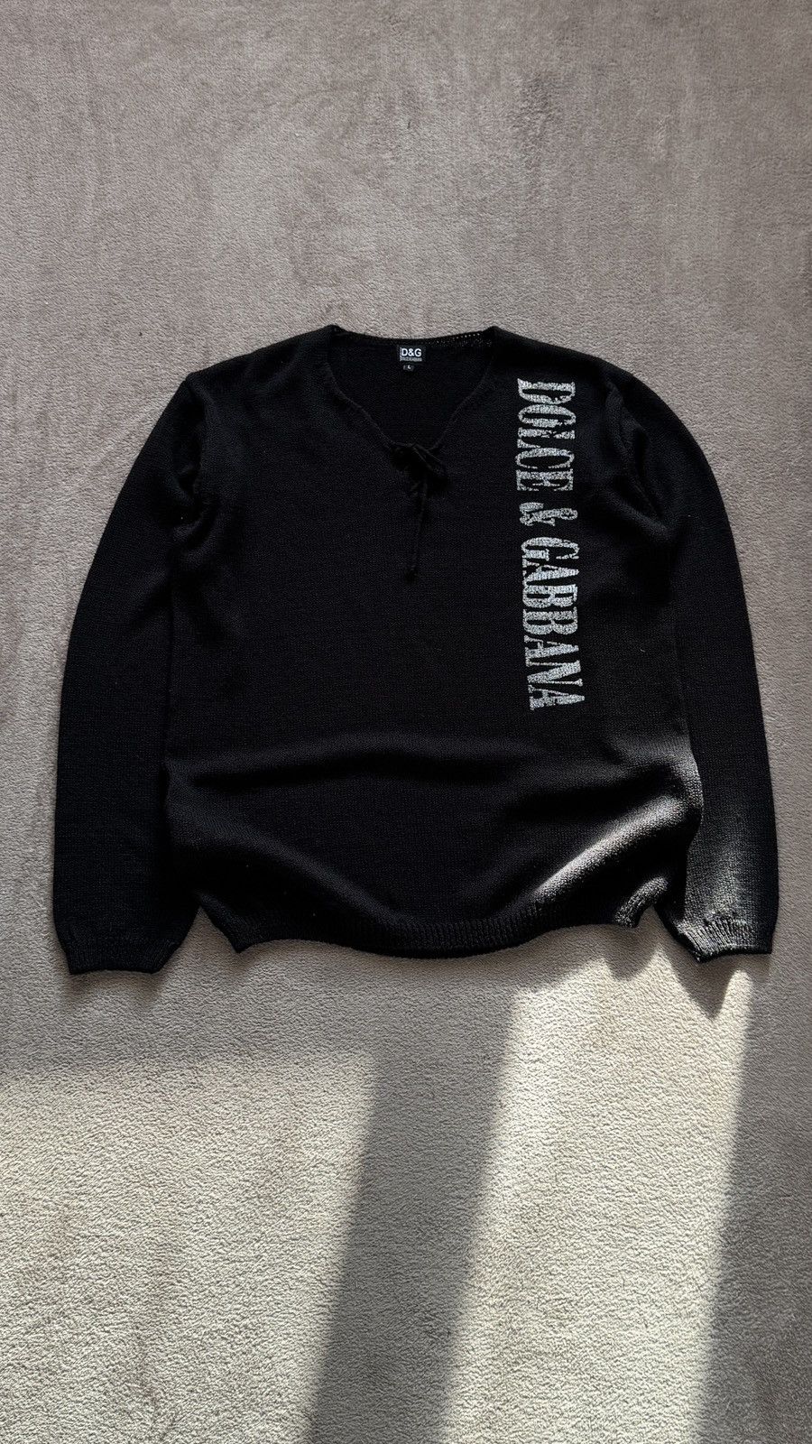 Vintage Y2K Big Logo Spellout Sweater mesh ysl diesel armani