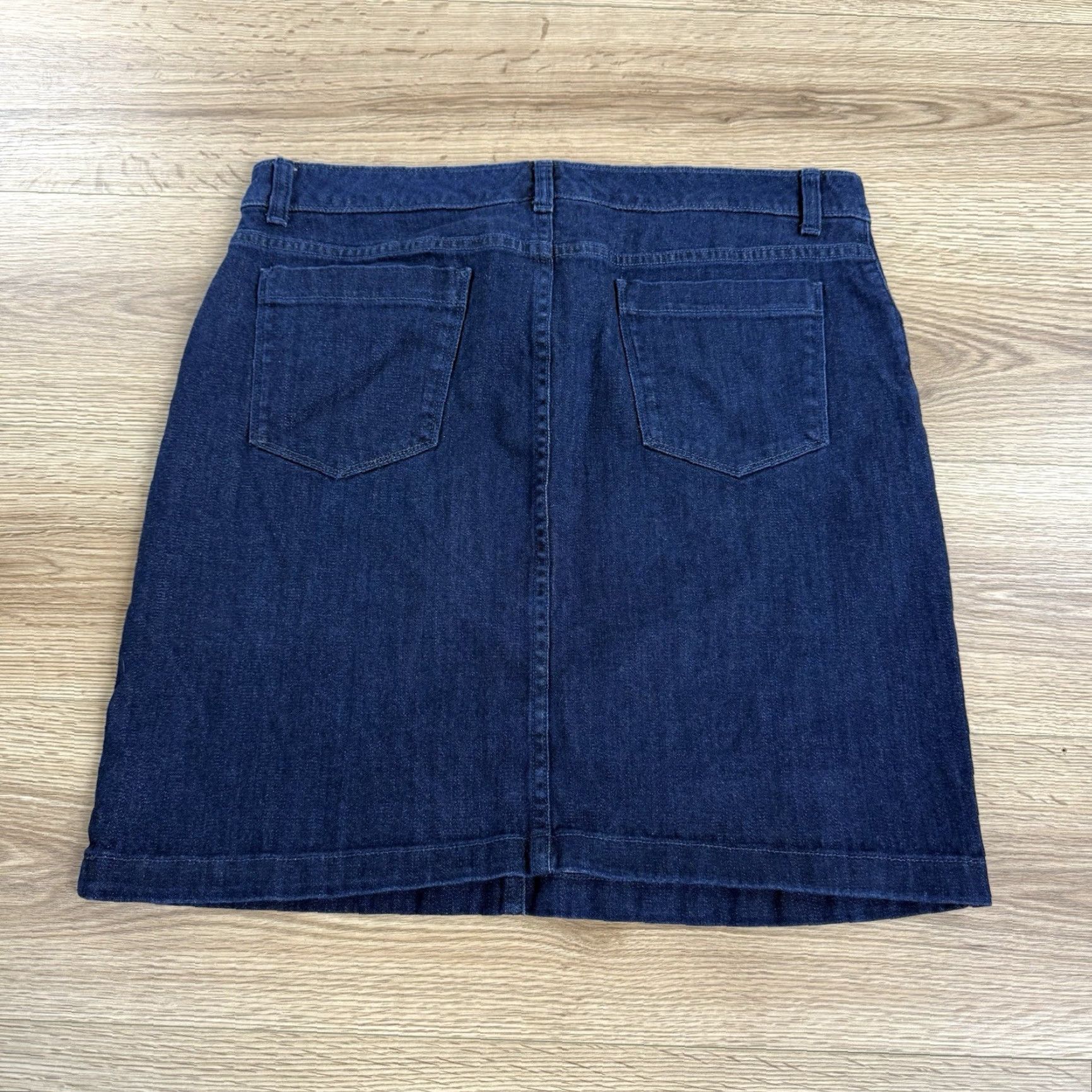 Izod VINTAGE IZOD Skirt Women 14 Denim A-Line Short Blue Stretch Casual Womens Size 36" / US 14 / IT 50 - 7 Thumbnail