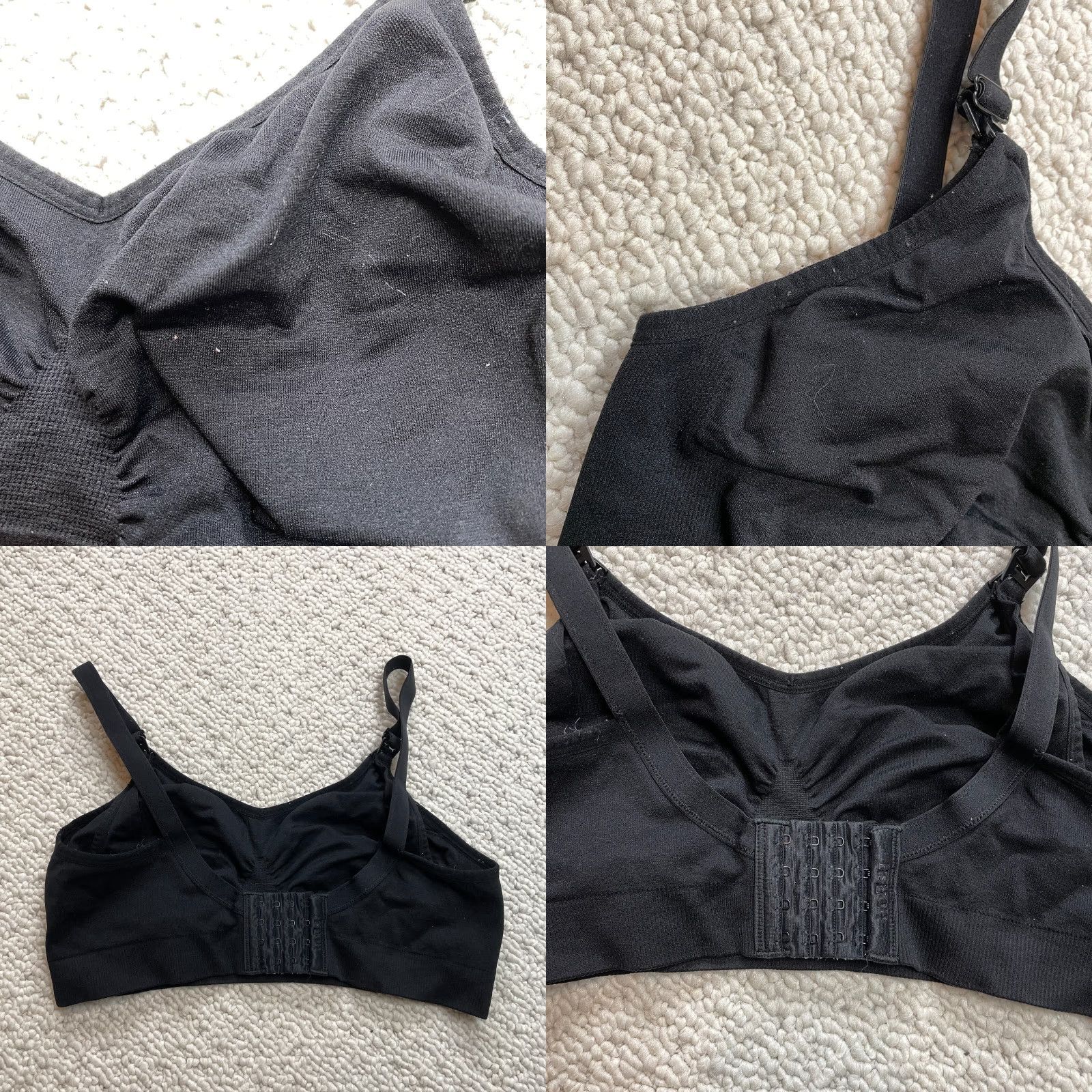 Vintage HOFISH Bralette Women Solid Black Adjustable Strap L Wireless One Size Cup One Size Size ONE SIZE - 8 Thumbnail