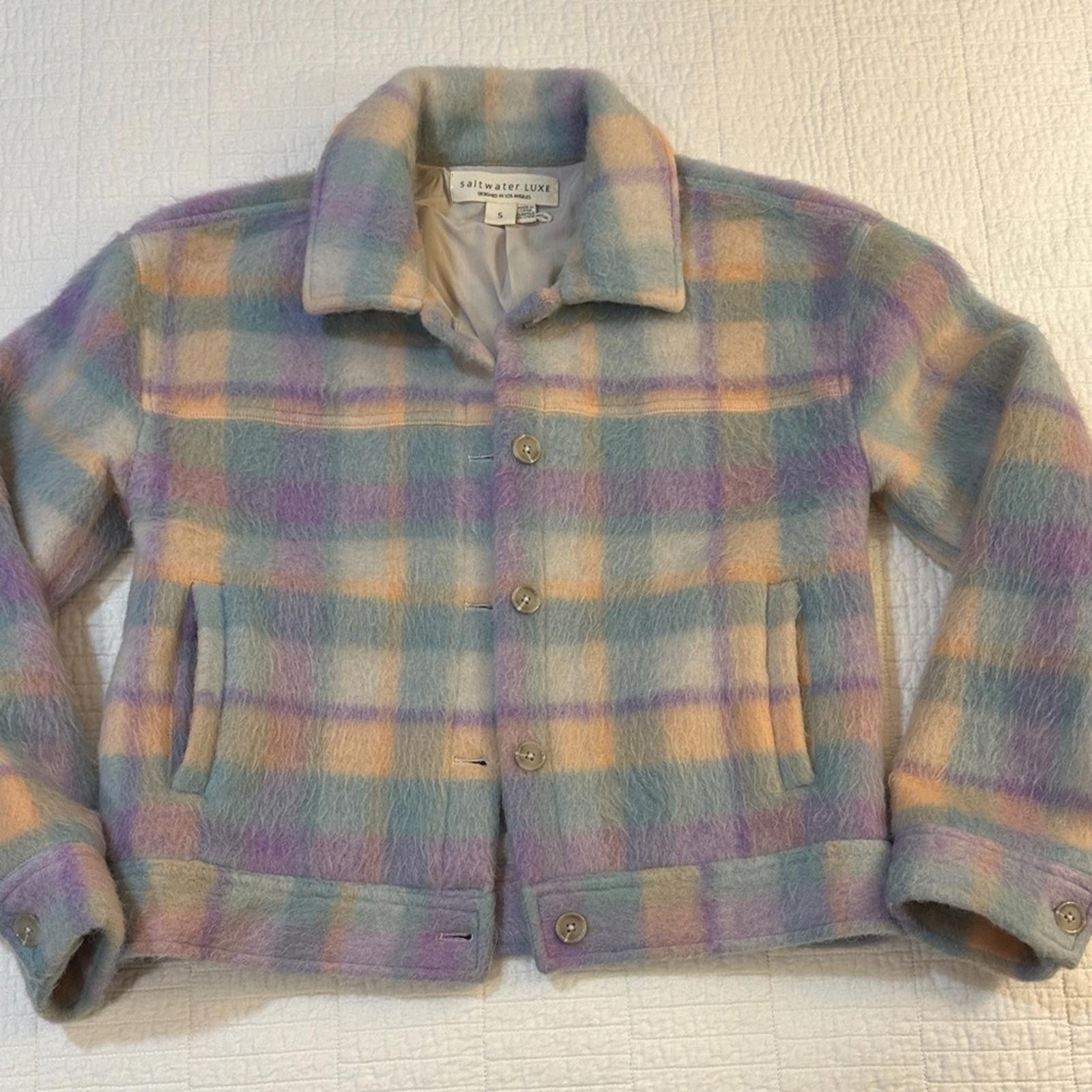 Other Saltwater LUXE Wool NWOT small Plaid Teddy Jacket $196 Size S / US 4 / IT 40 - 2 Thumbnail