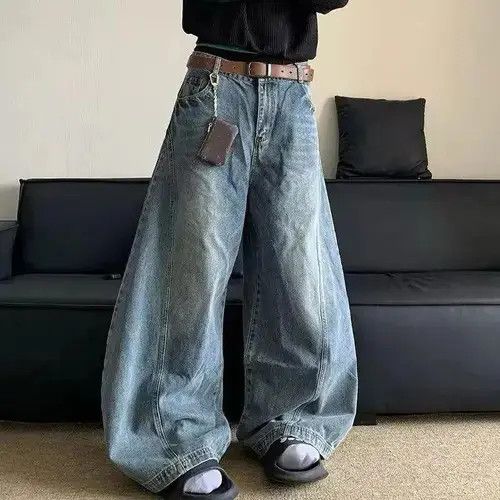 Jean Baggy Washed Wide Leg Flare Denim Jeans Size US 32 / EU 48 - 1 Thumbnail