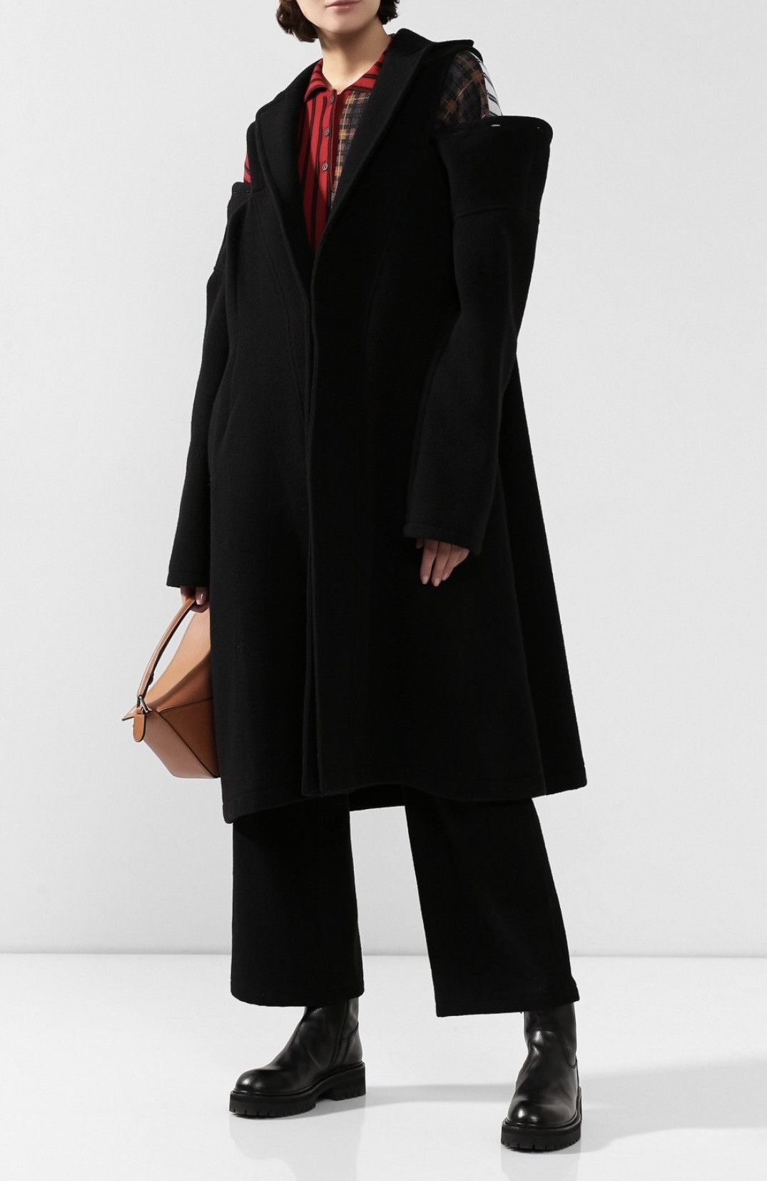 Yohji Yamamoto 🔥 A/W 2009 YOHJI YAMAMOTO WOOL OVER-COAT RARE DESIGN Size US M / EU 48-50 / 2 - 4 Thumbnail