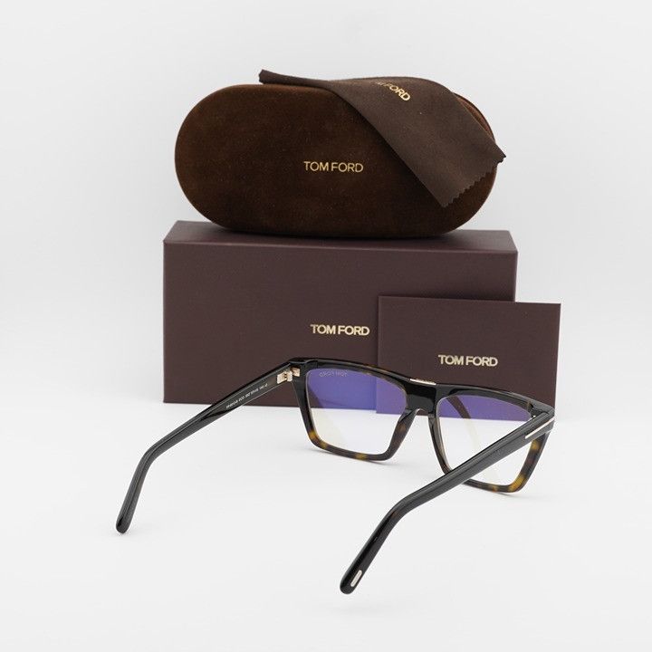 Tom Ford Tom Ford FT5912-B 052 Eyeglasses Havana 57mm Rectangle Frame Size ONE SIZE - 8 Thumbnail