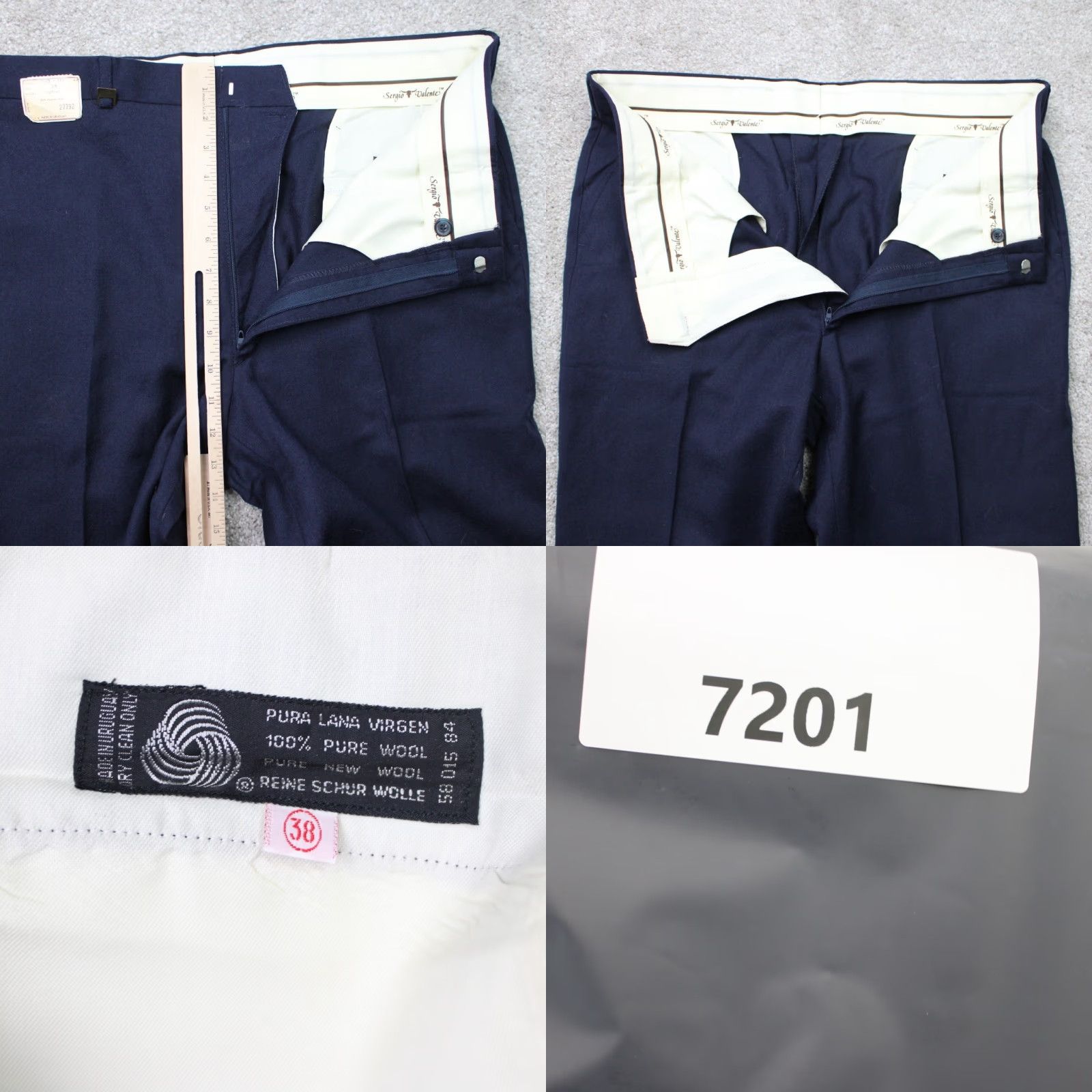 Vintage VTG Sergio Valente Pants NWT Mens 38 Navy Blue Wool Flat Front Dress Pants Regular Blue 38 Mens Straight Front Pockets 100% Wool NWT Formal Preppy Size US 38 / EU 54 - 8 Thumbnail
