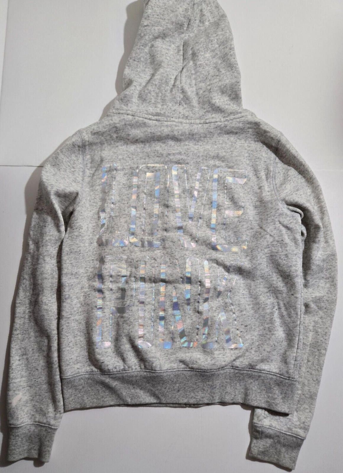 Designer Victoria's Secret PINK LOVE Full Zip Hoodie Sweatshirt L Size L / US 10 / IT 46 - 1 Thumbnail