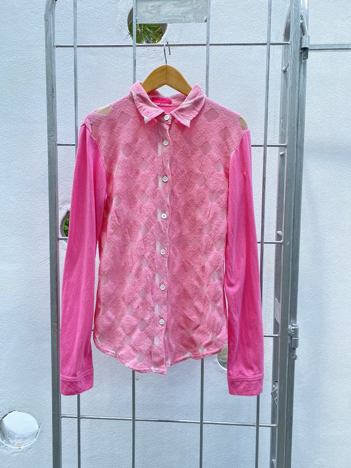 Y's × Yohji Yamamoto WXYZ Yohji Yamamoto Pastel pink plaid shirt Size S / US 4 / IT 40 - 4 Thumbnail