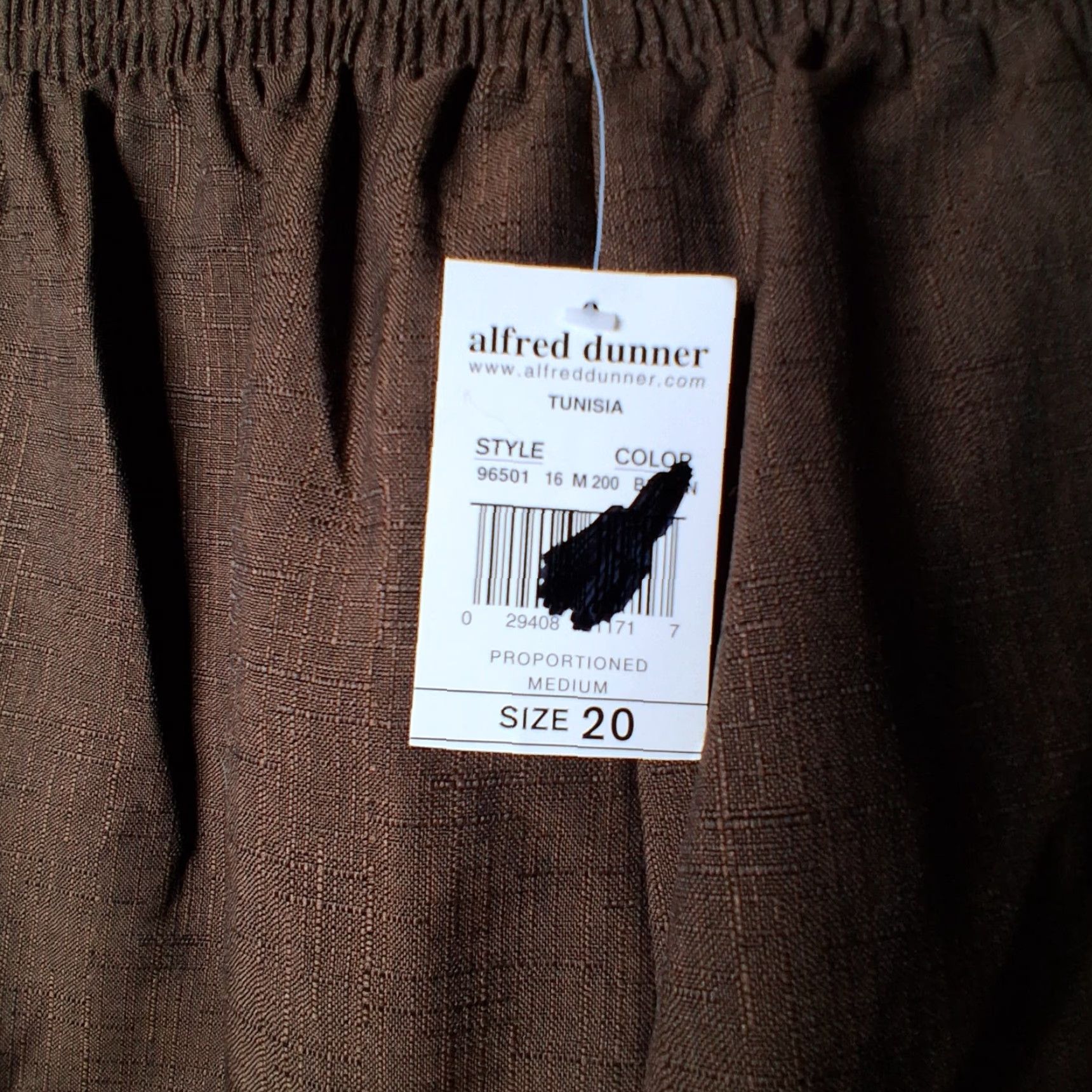 Vintage VINTAGE Alfred Dunner Pants Plus Size 20 Brown Woven Slacks Elastic Waist Pull On Dress Pants Women Size 42" / US 20 - 4 Thumbnail