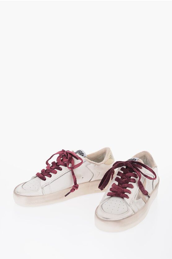 image of Golden Goose Ggdb Leather Stardan Low-Top Sneakers With Contrasting Laces in White, Women's (Size 5