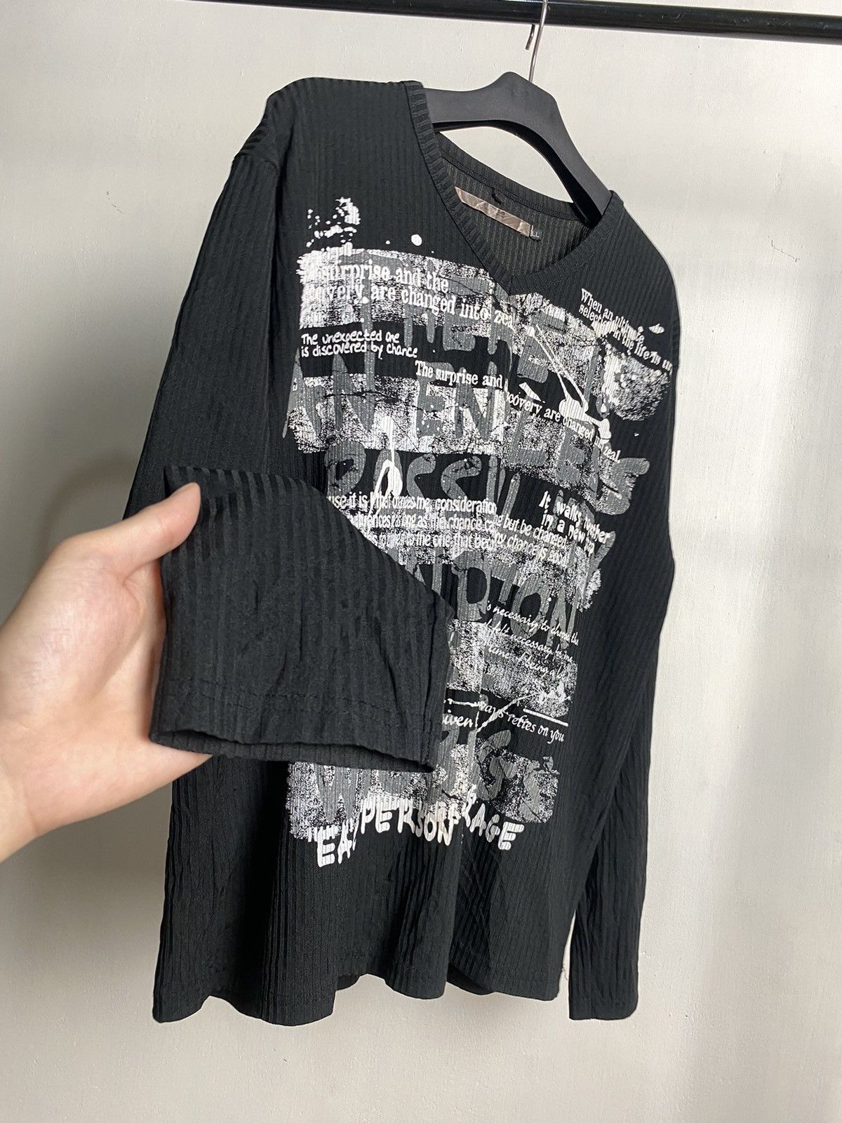 If Six Was Nine × Japanese Brand × Le Grande Bleu (L.G.B.) Black Label Poem Rock Longsleeve Size US L / EU 52-54 / 3 - 6 Thumbnail