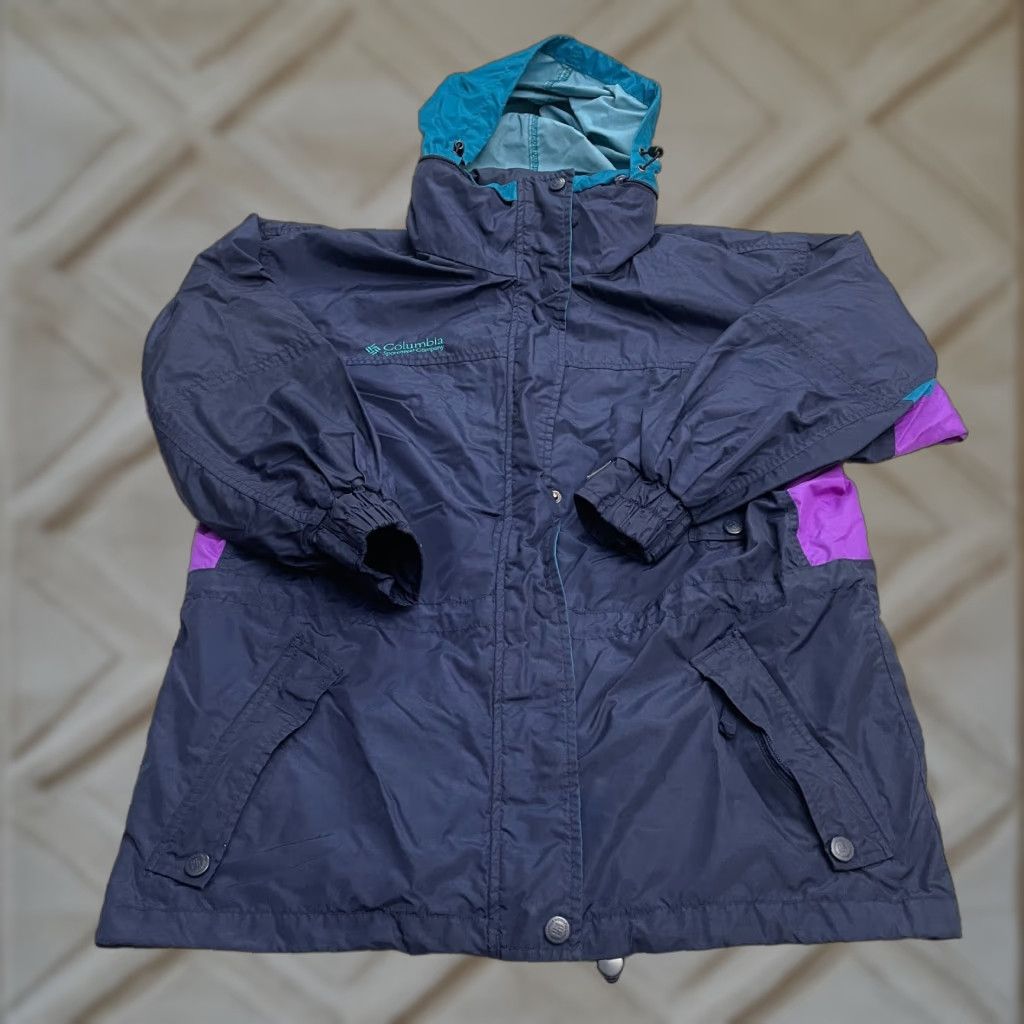 Vintage VINTAGE Columbia Long's Peak Windbreaker Jacket Womens M Blue 90s Outdoor Ski Travel Hooded Pockets Breathable Size M / US 6-8 / IT 42-44 - 1 Thumbnail