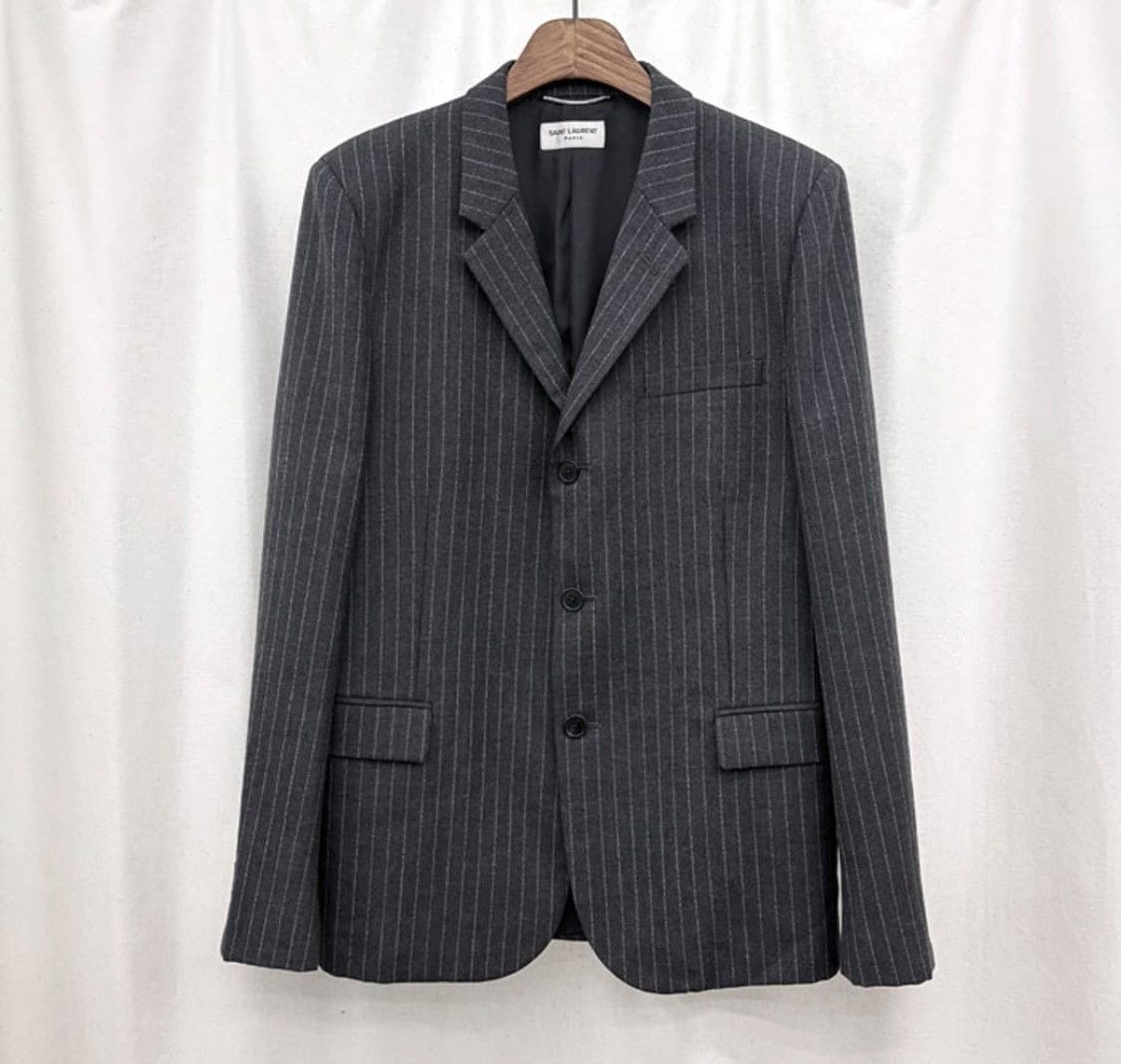 Saint Laurent Paris Saint laurent 13FW pin stripped 3button blazer sz52 Size US L / EU 52-54 / 3 - 2 Thumbnail