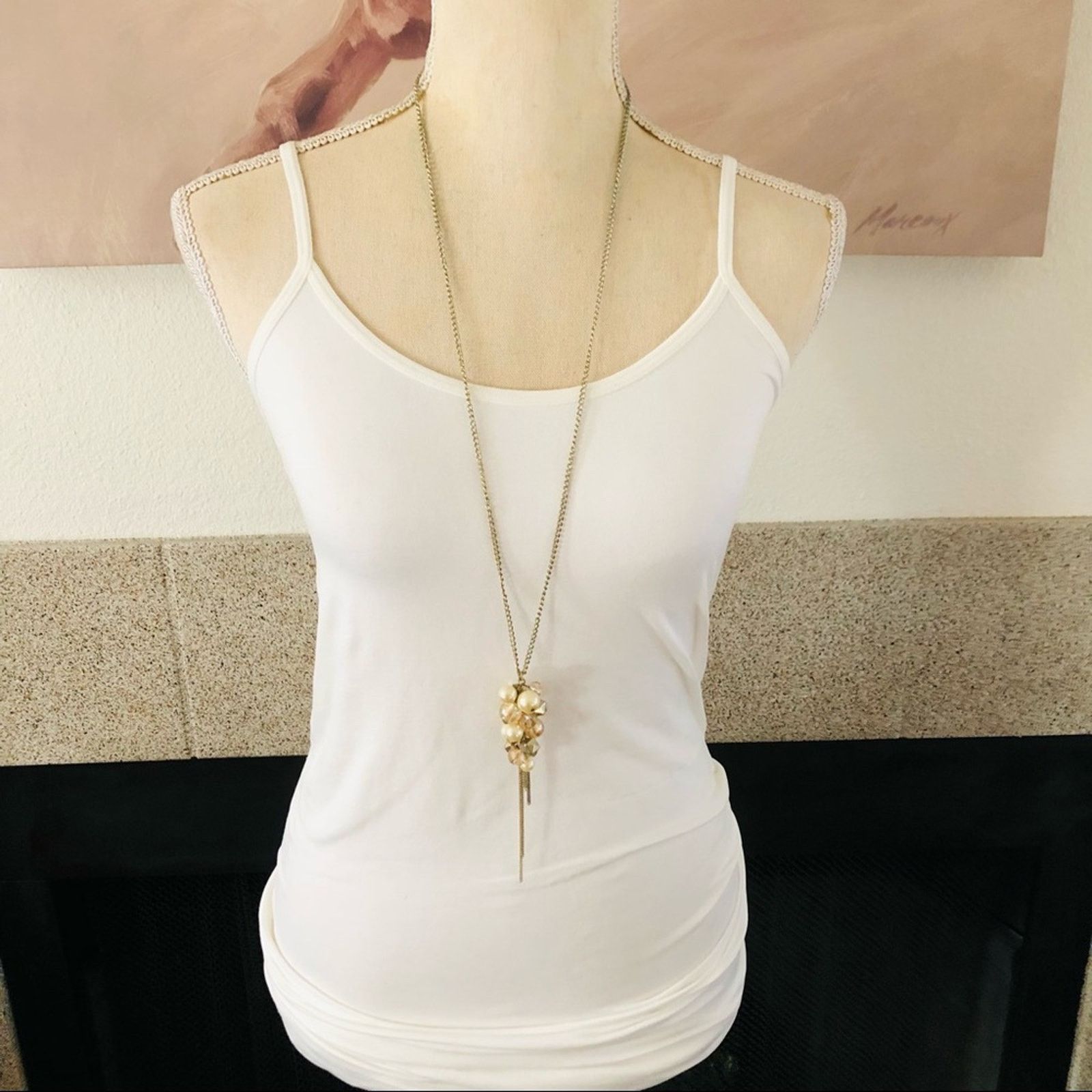Jewelry Beaded cluster fringe pendant on chain necklace Size ONE SIZE - 4 Thumbnail