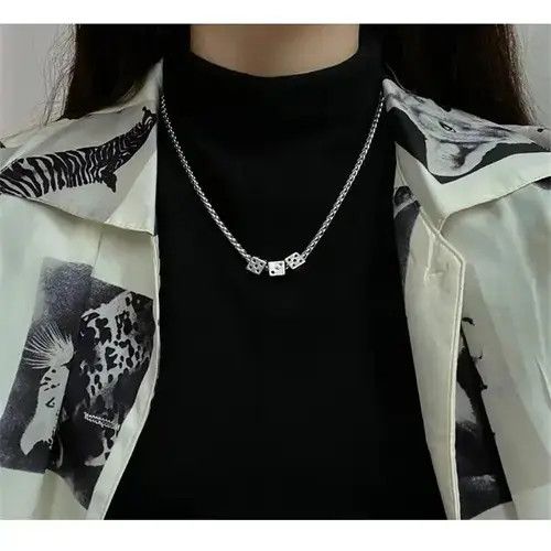 Jewelry Punk Dice Necklace in Silver, Men's