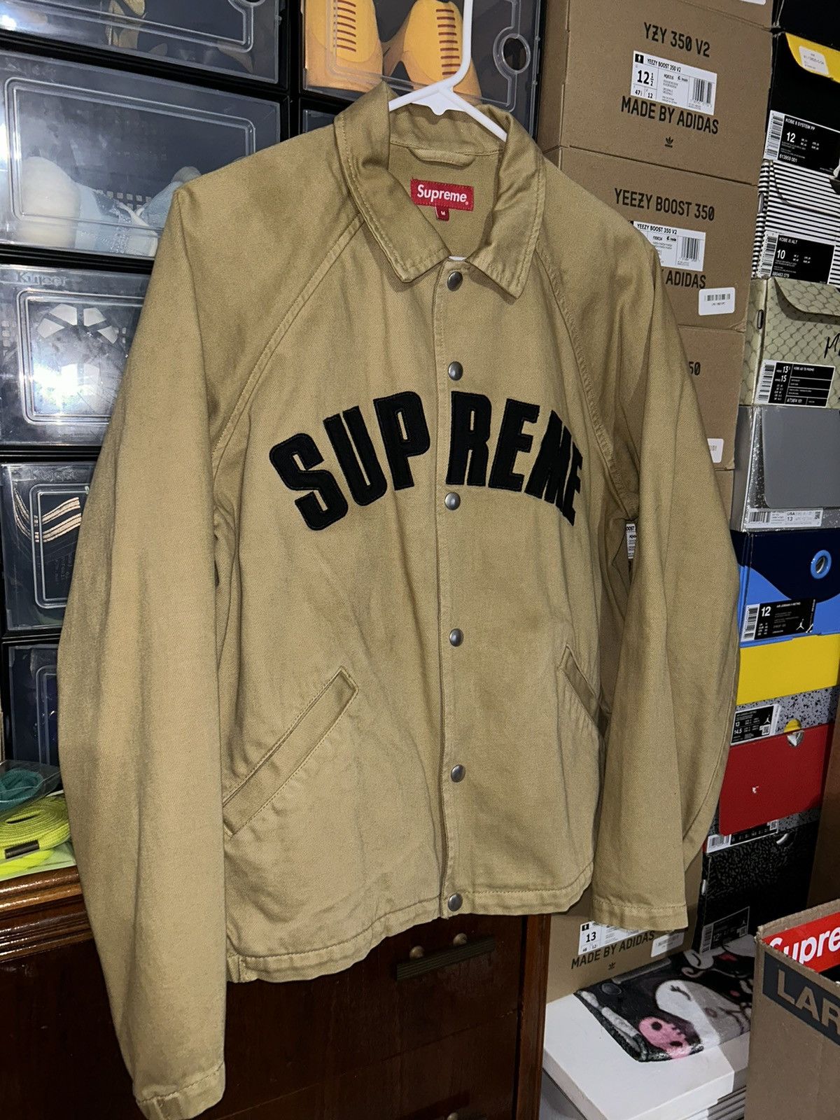 Supreme Supreme Snap Front Twill Jacket Light Gold FW18 Med VNDS Size US M / EU 48-50 / 2 - 2 Thumbnail