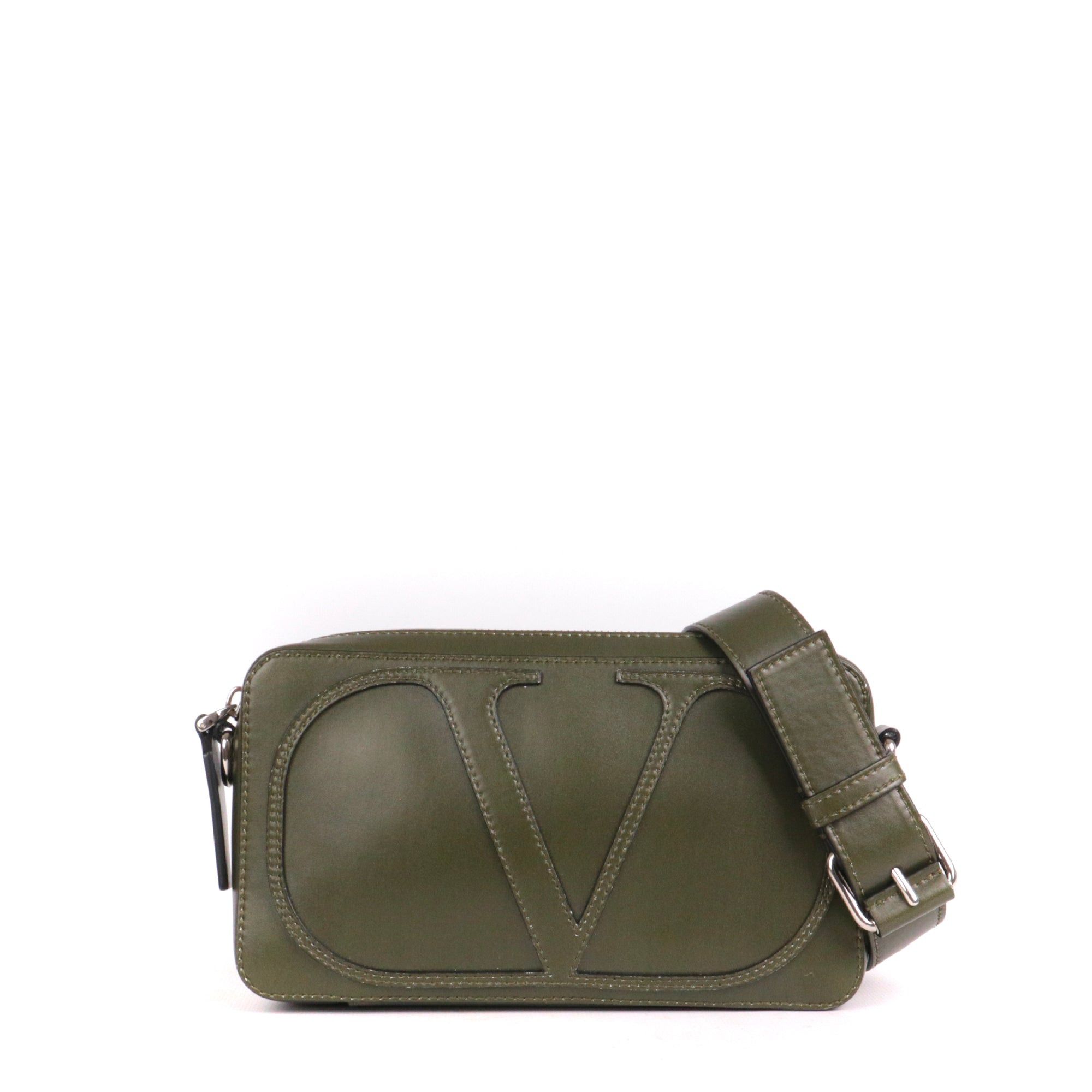 Valentino VALENTINO - Valentino VSling shoulder bag in khaki smooth leather Size ONE SIZE - 1 Thumbnail