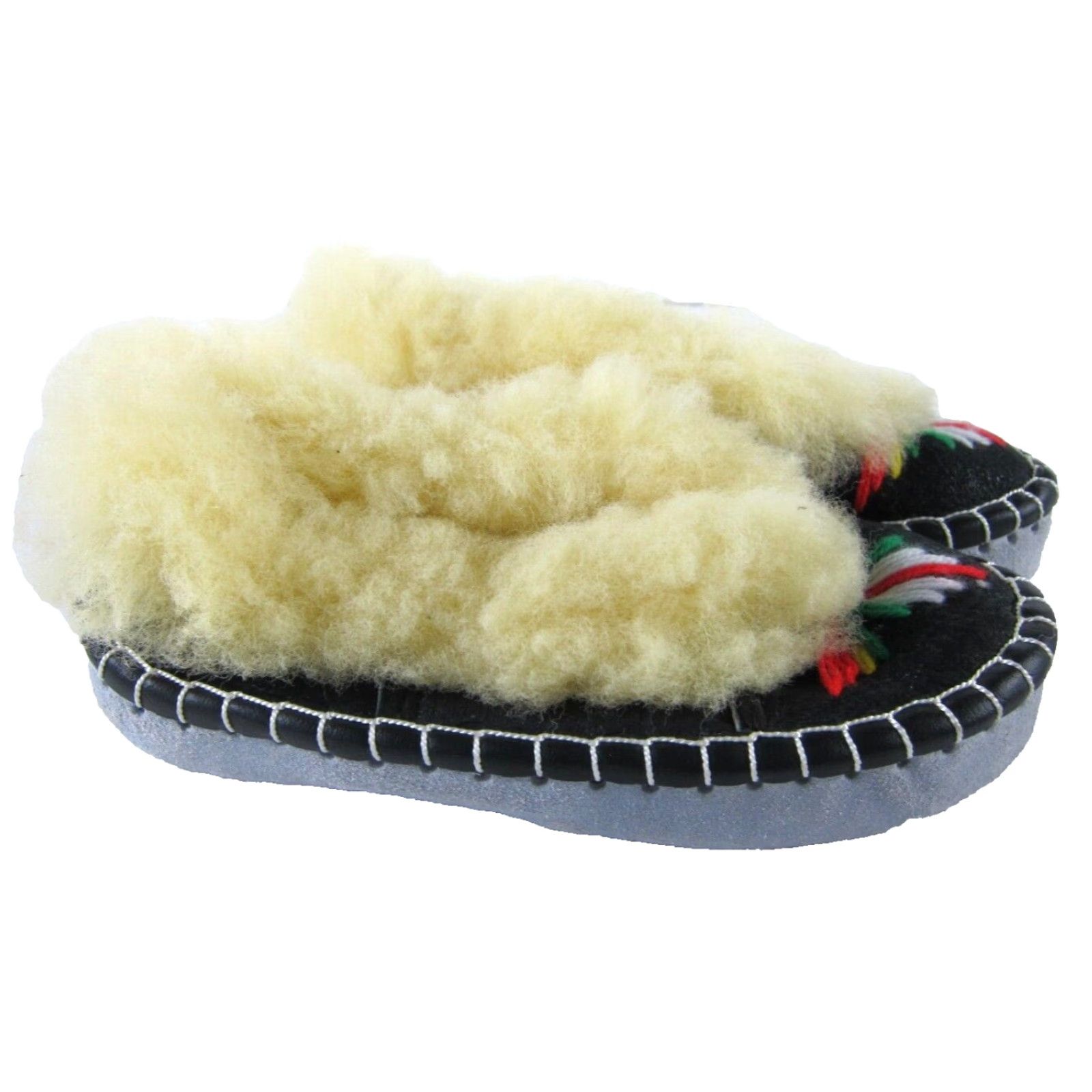 Vintage VINTAGE Handmade Black Leather Real Fur Lined Moccasin Shoe Women 6 Size 28" / US 6 / IT 42 - 2 Thumbnail