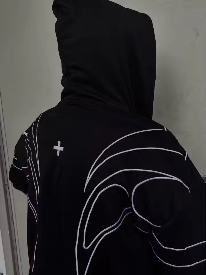 Japanese Brand Black Techwear Hoodie Line Zip-Up Streetwear Cyberpunk Goth Size US XL / EU 56 / 4 - 10 Thumbnail