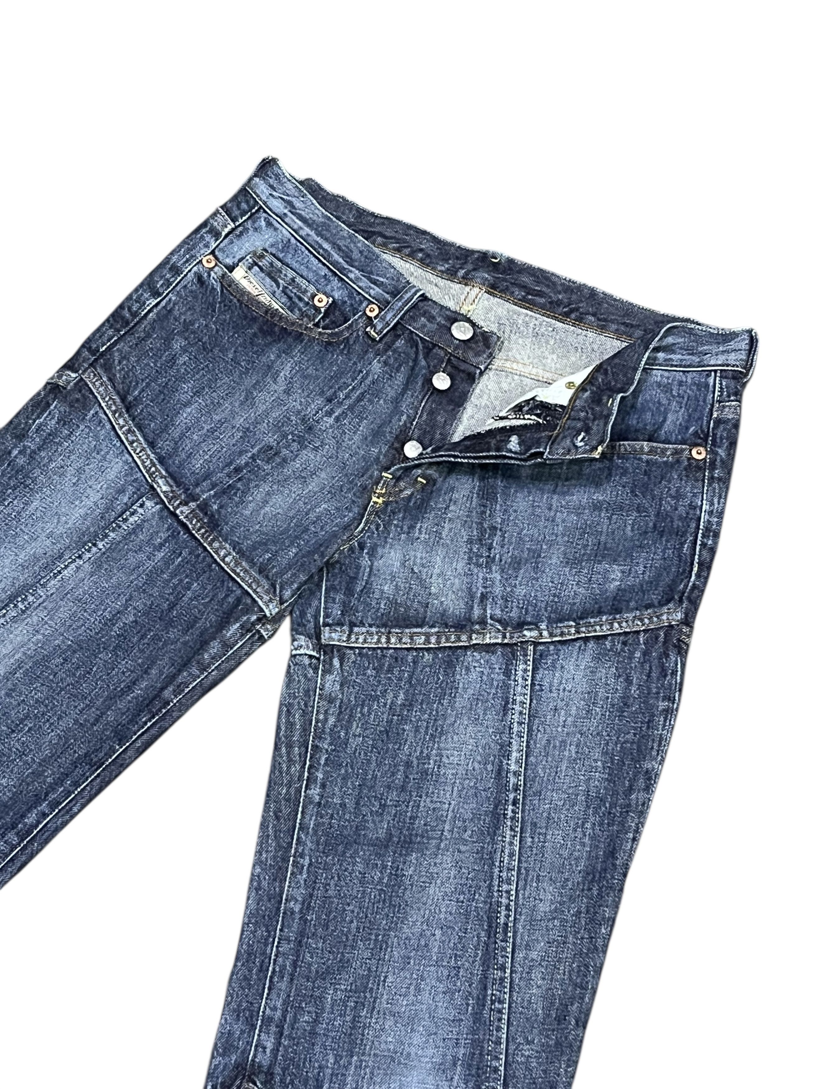 Diesel × Kapital × Vintage FYE🔥Vintage DIESEL INDUSTRY ITALY Spliced Denim Flare Jeans Size 29" - 4 Thumbnail