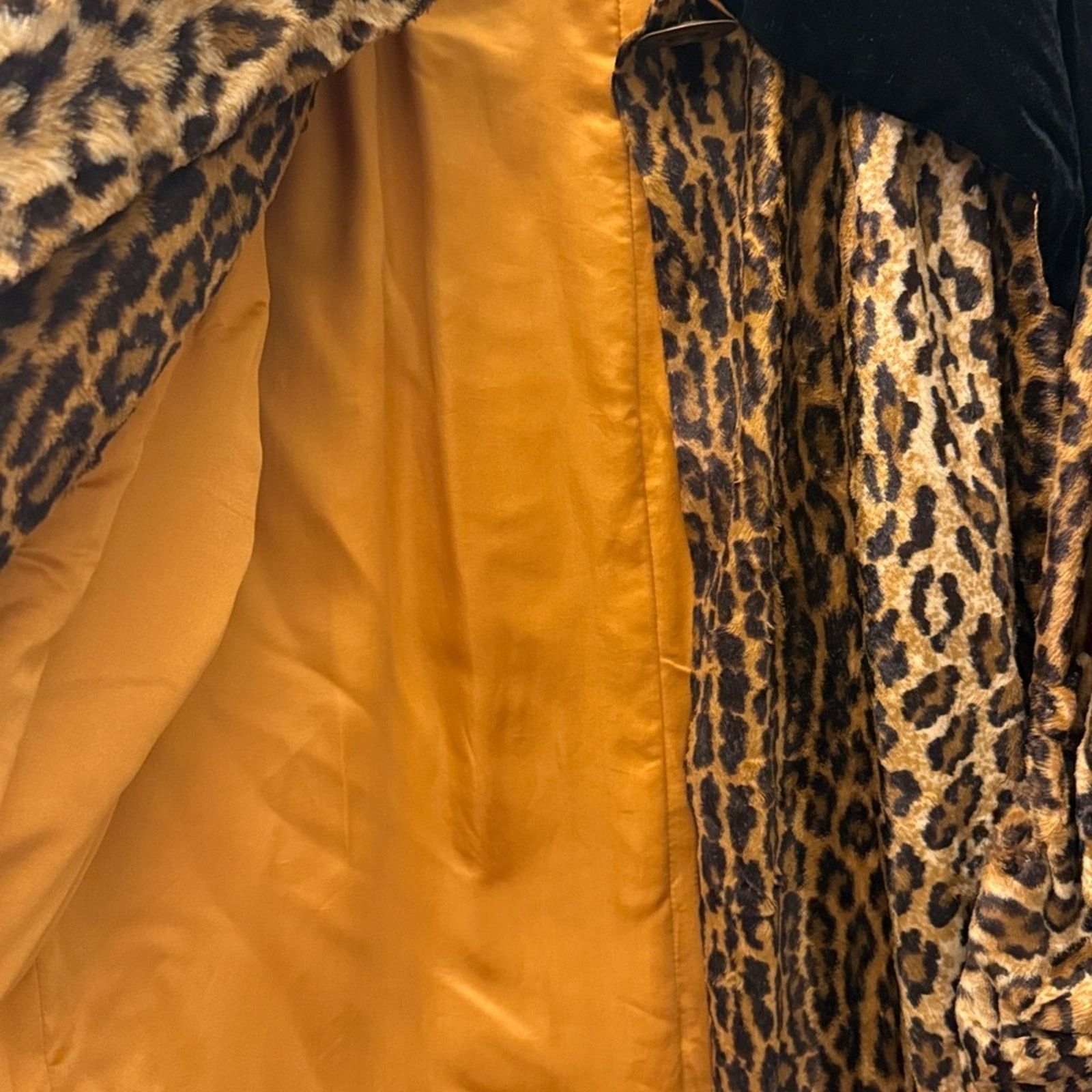 Other Vintage Cathy Waterman Leopard Long Coat with blk caplet Size L / US 10 / IT 46 - 6 Thumbnail