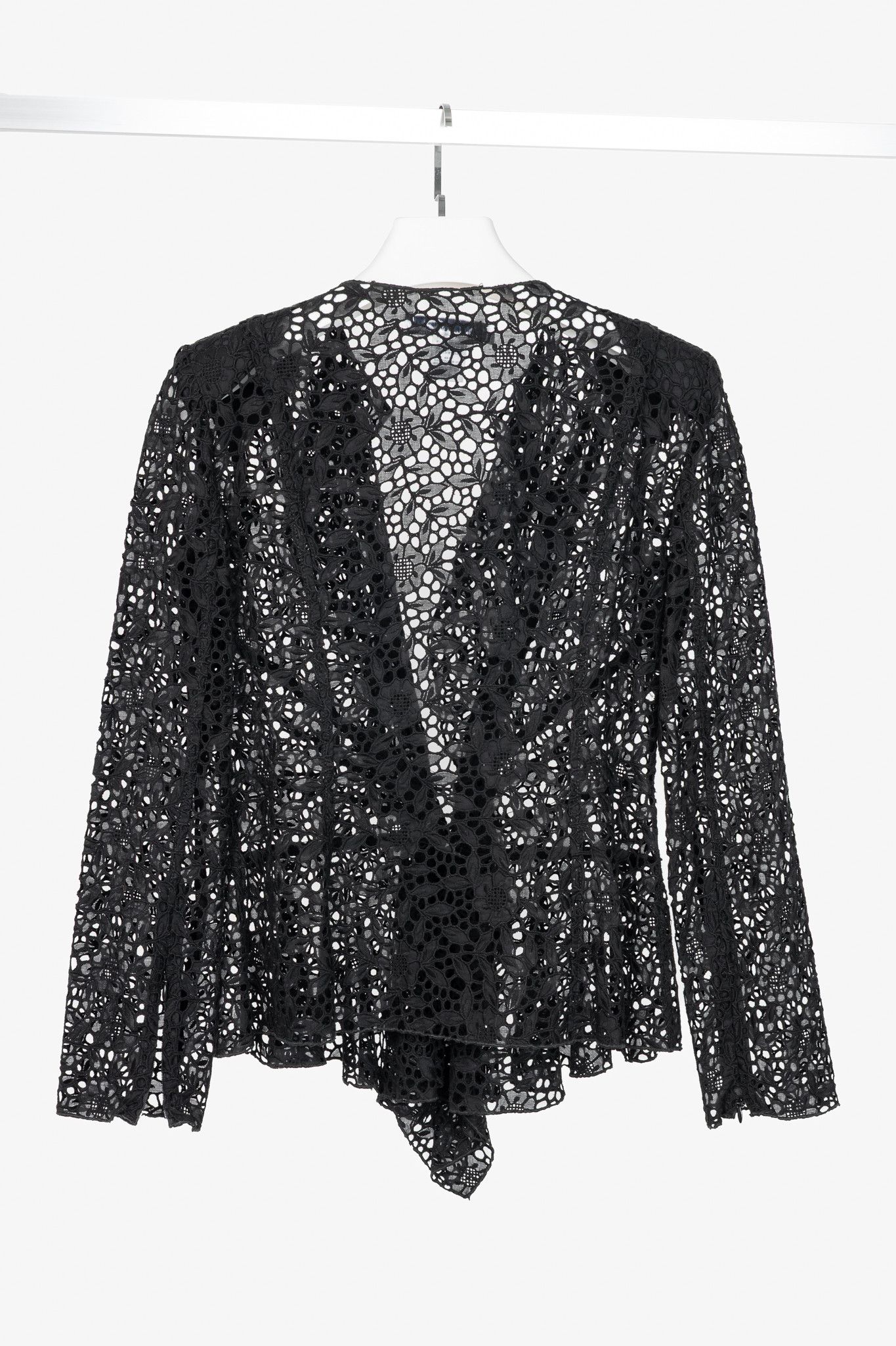 Oscar De La Renta Oscar de la Renta SS12 Runway Eyelet-Lace Ruffle Jacket Size M / US 6-8 / IT 42-44 - 2 Thumbnail