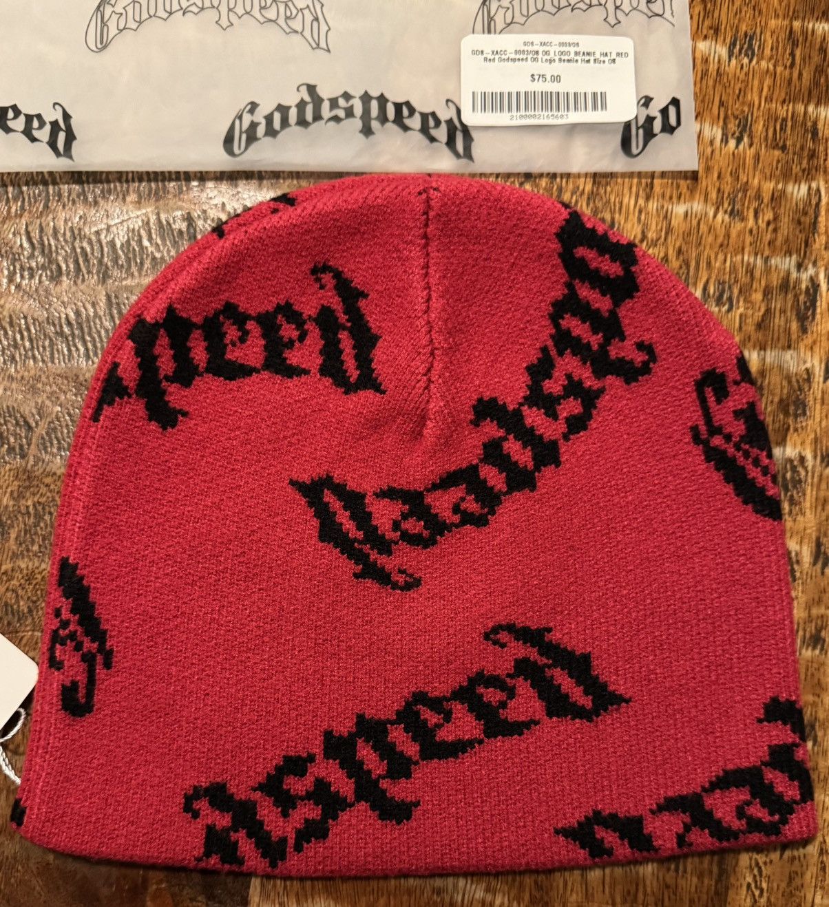 Godspeed Godspeed New York OG Logo Beanie Red / Black Size ONE SIZE - 3 Thumbnail