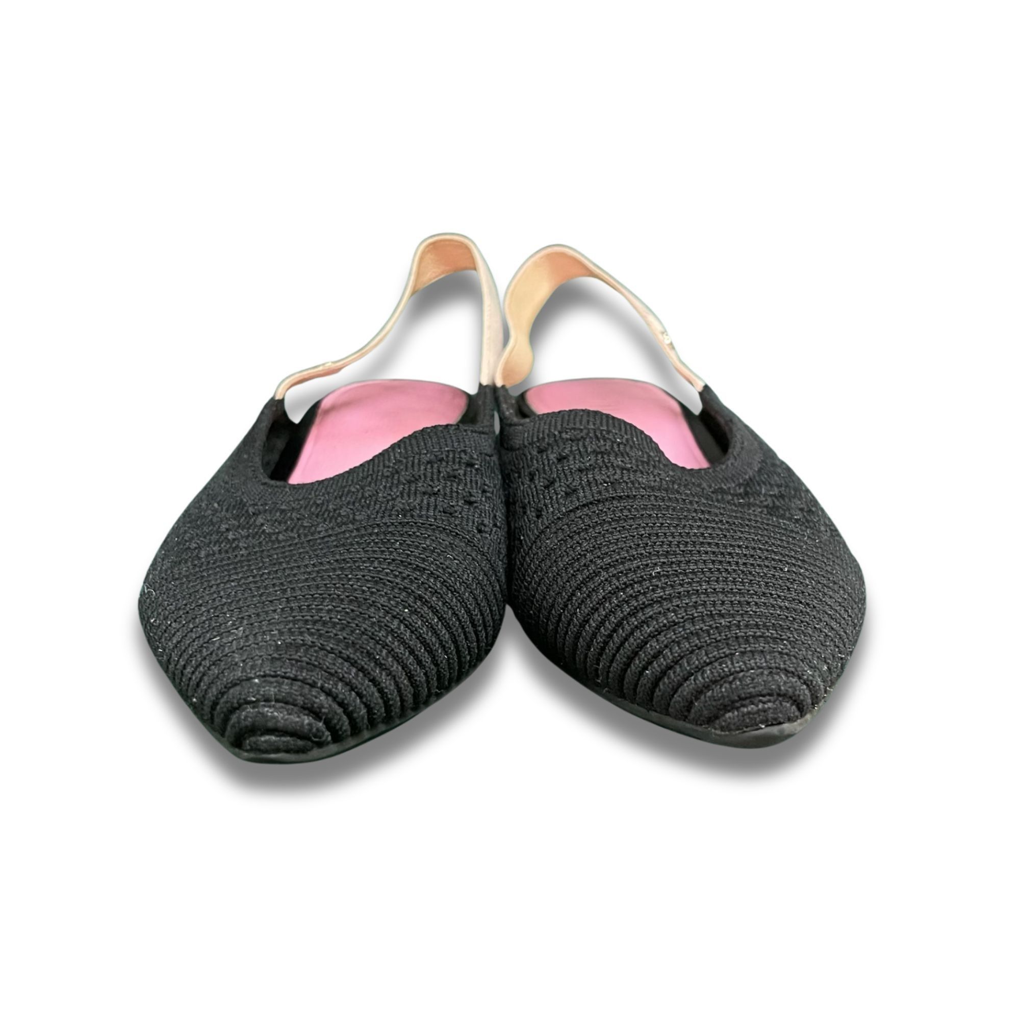Other Knit Slingback Pointed-Toe Pumps - Size 7 - Black With Beige Size US 7 / IT 37 - 3 Thumbnail